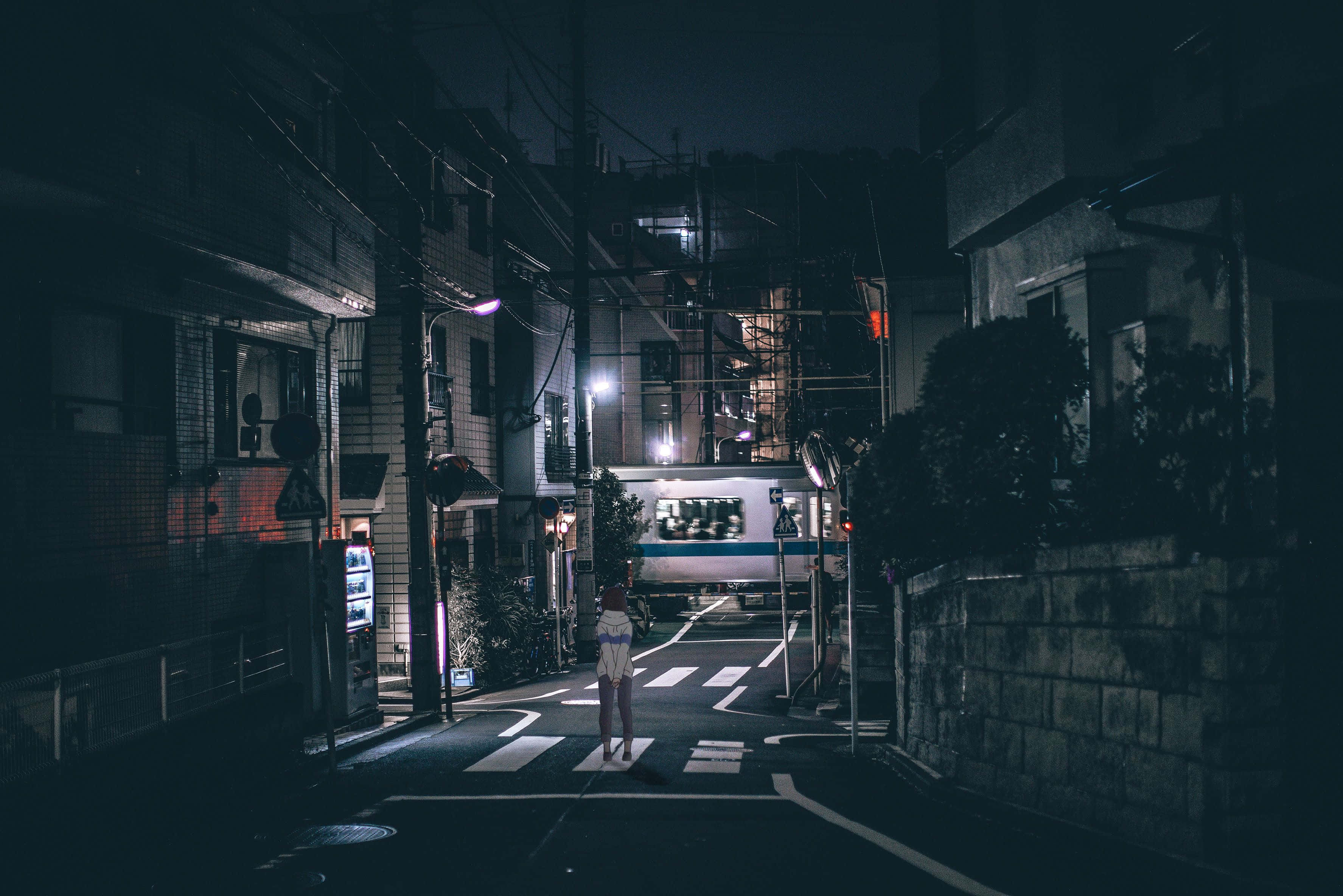 ukiyo-e, dark Japanese, Japanese alleyway, 2K Desktop Wallpaper