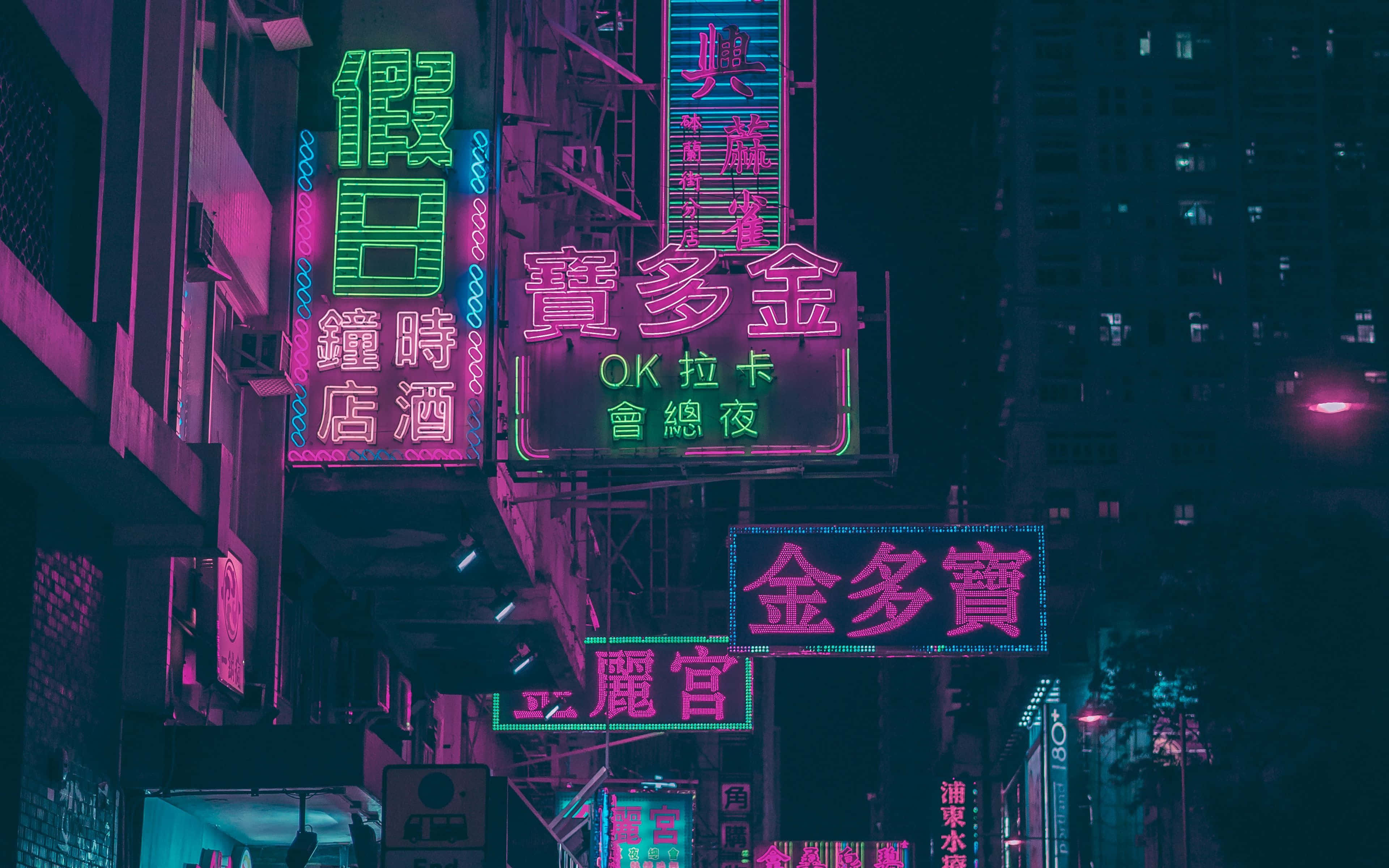 Japanese Neon, neon signs, pink, 4K Desktop Wallpaper