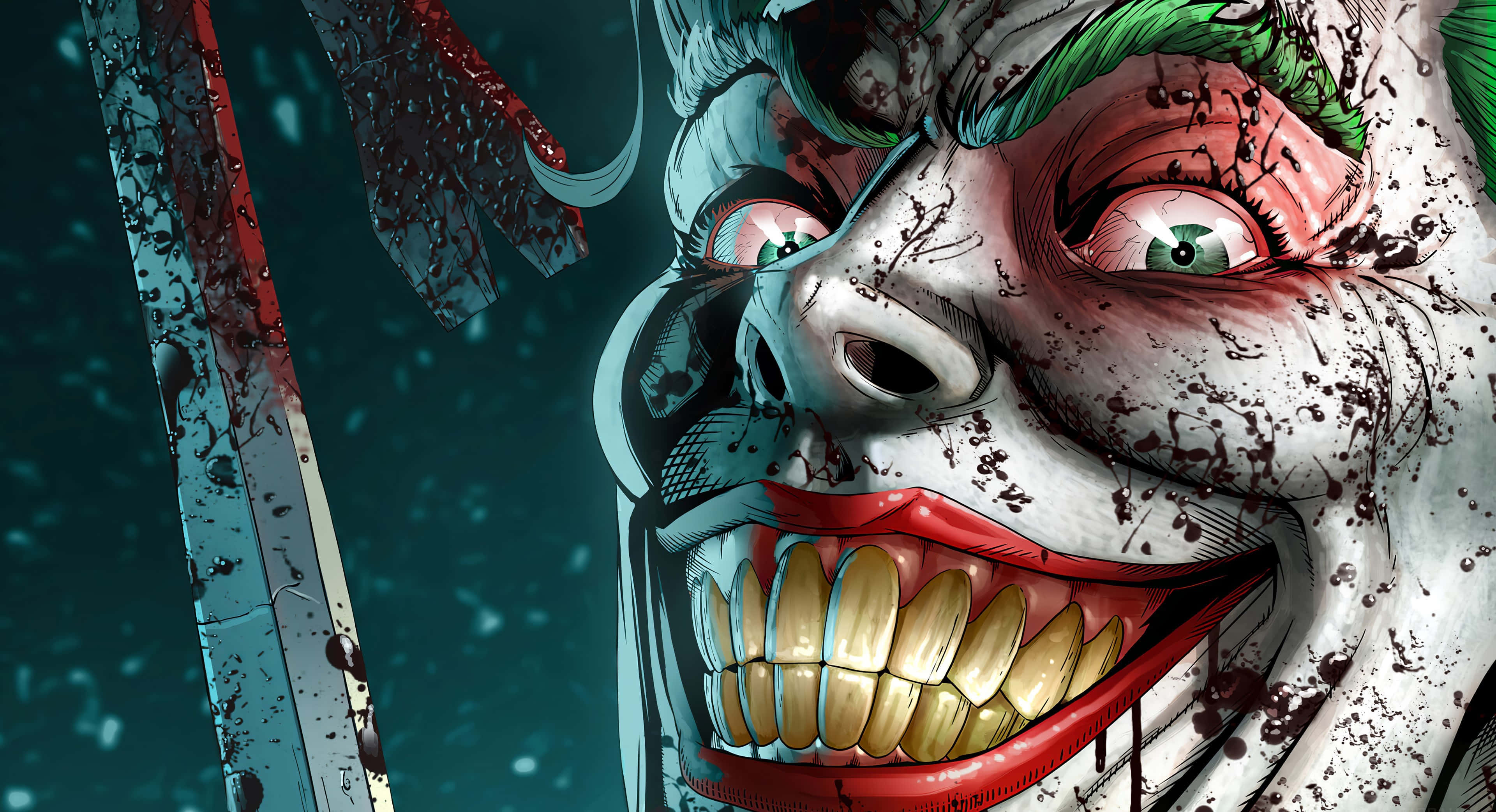 Dark Joker, Joker, blood-splattered face, 4K Desktop Wallpaper
