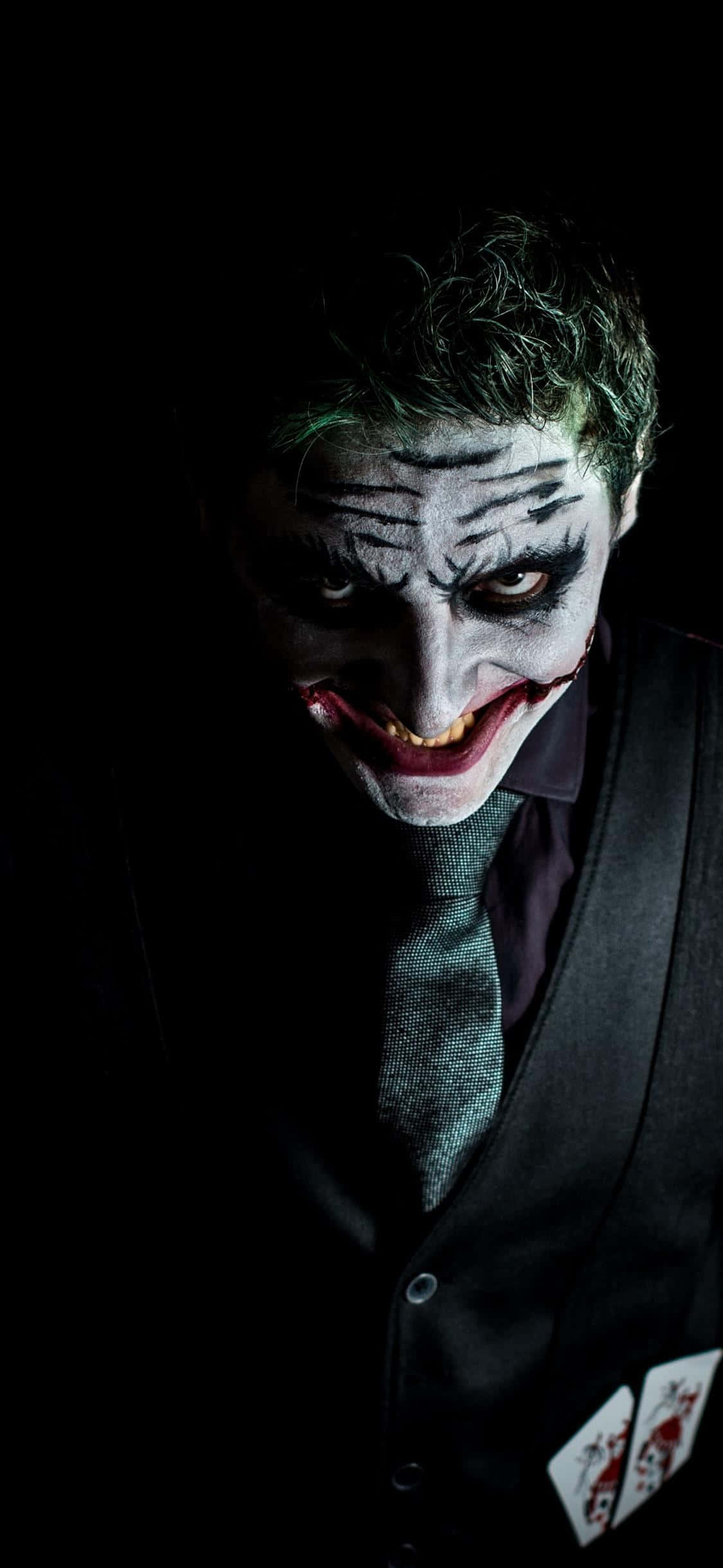 Dark Joker, Joker, white face paint, Full HD Phone Wallpaper