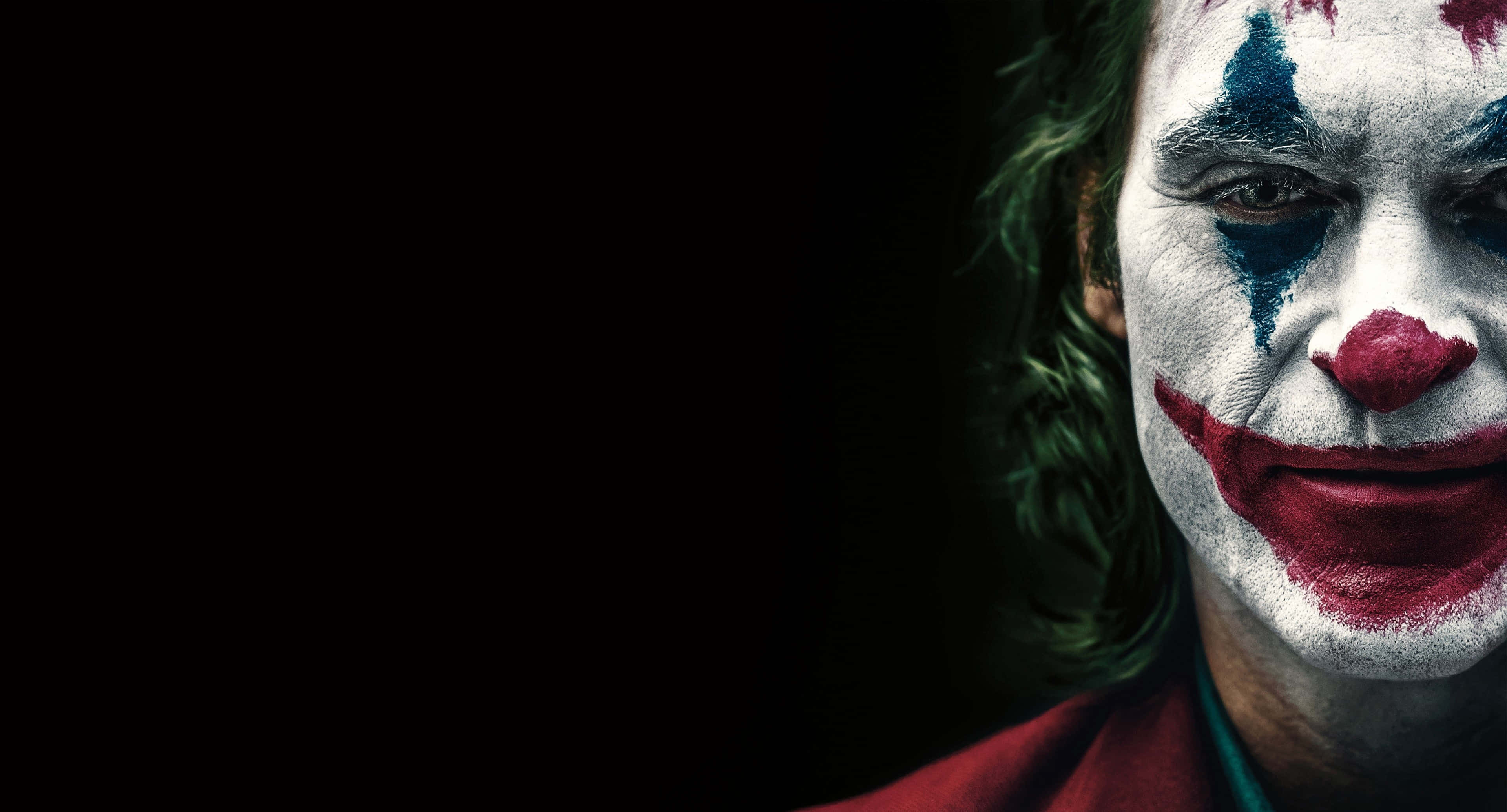 Dark Joker, white face paint, red lips, 4K Desktop Wallpaper