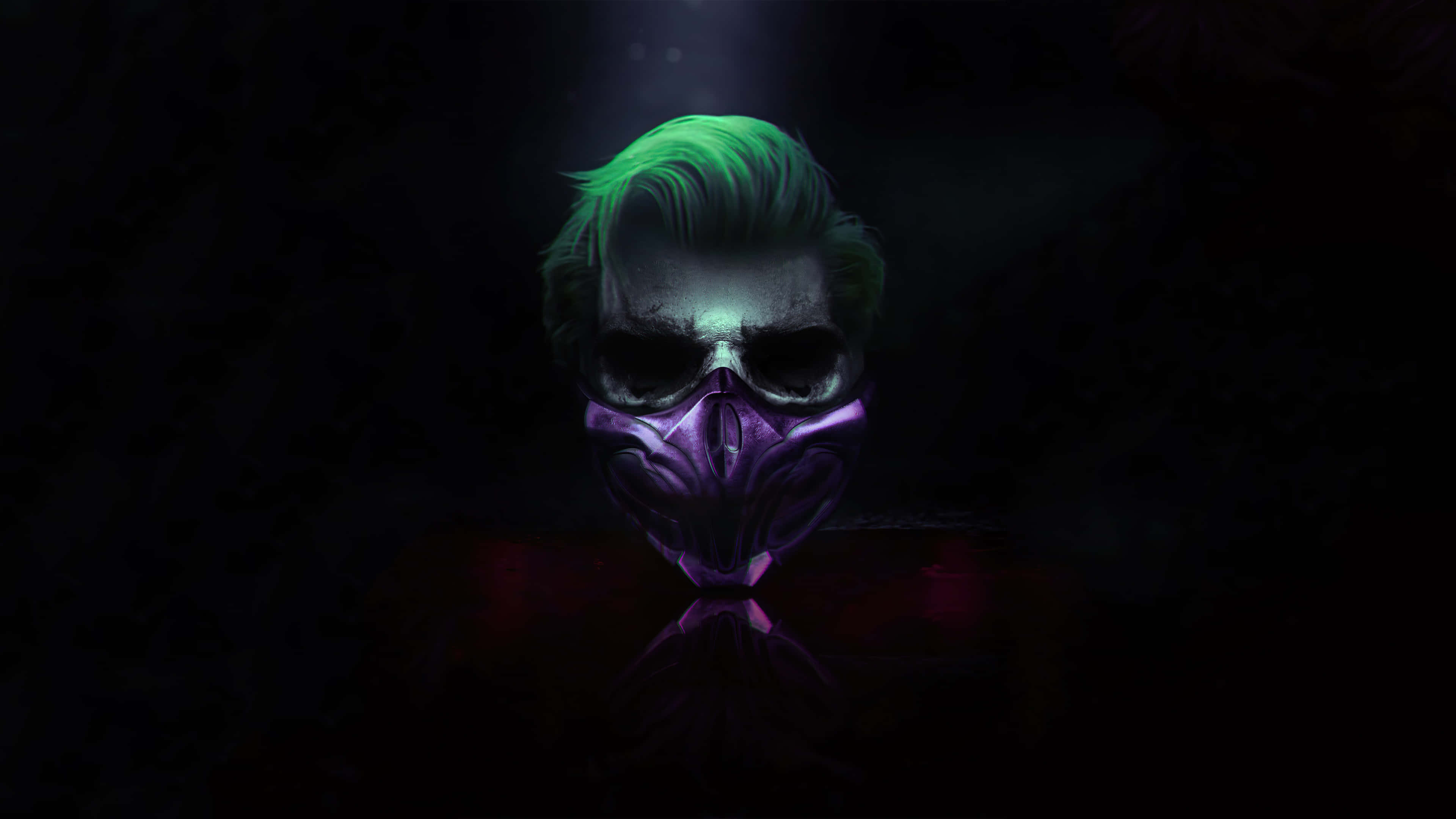 Dark Joker, green hair, purple mask, 4K Desktop Wallpaper