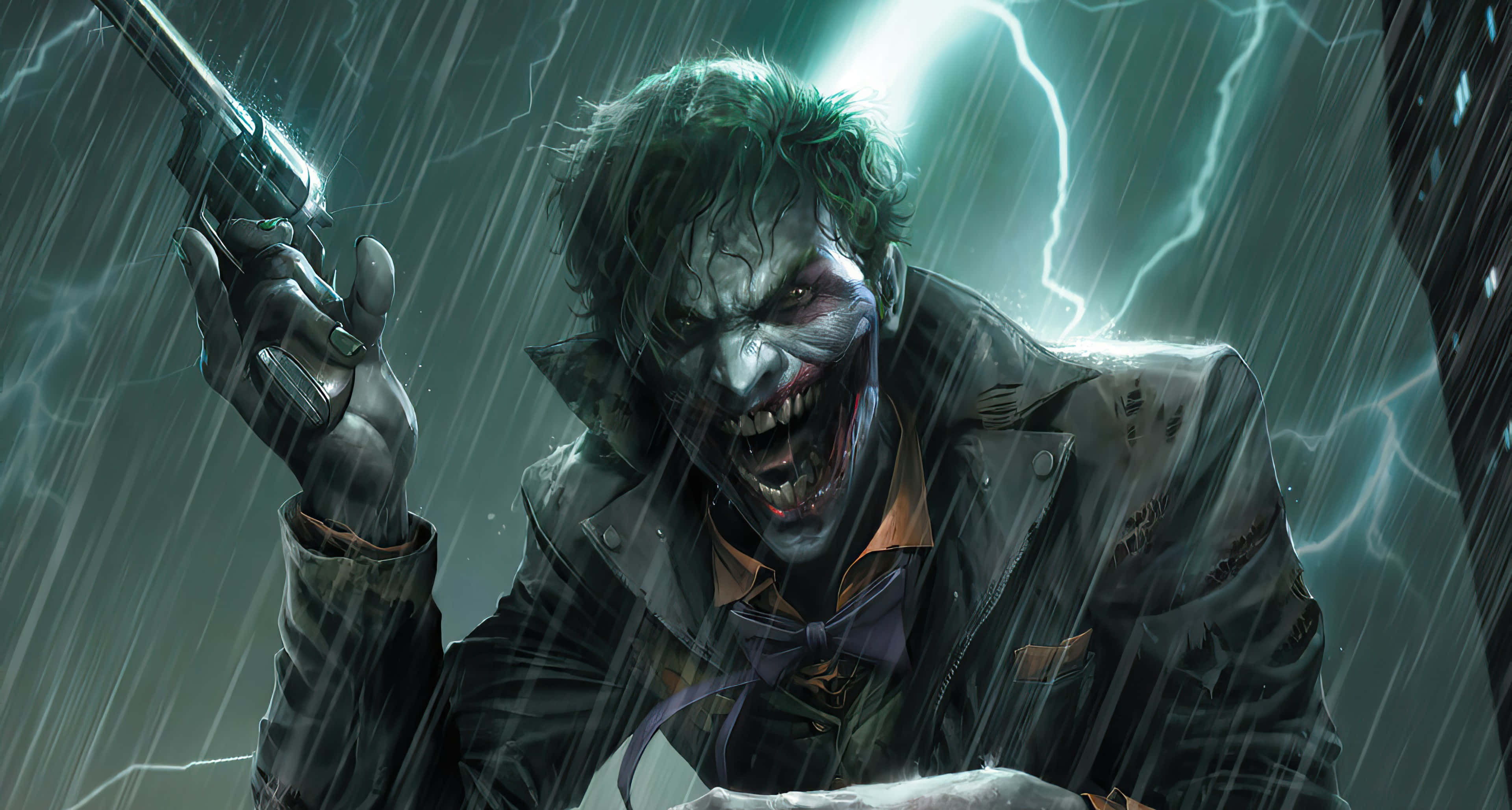 Dark Joker, Joker, rainstorm, 4K Desktop Wallpaper