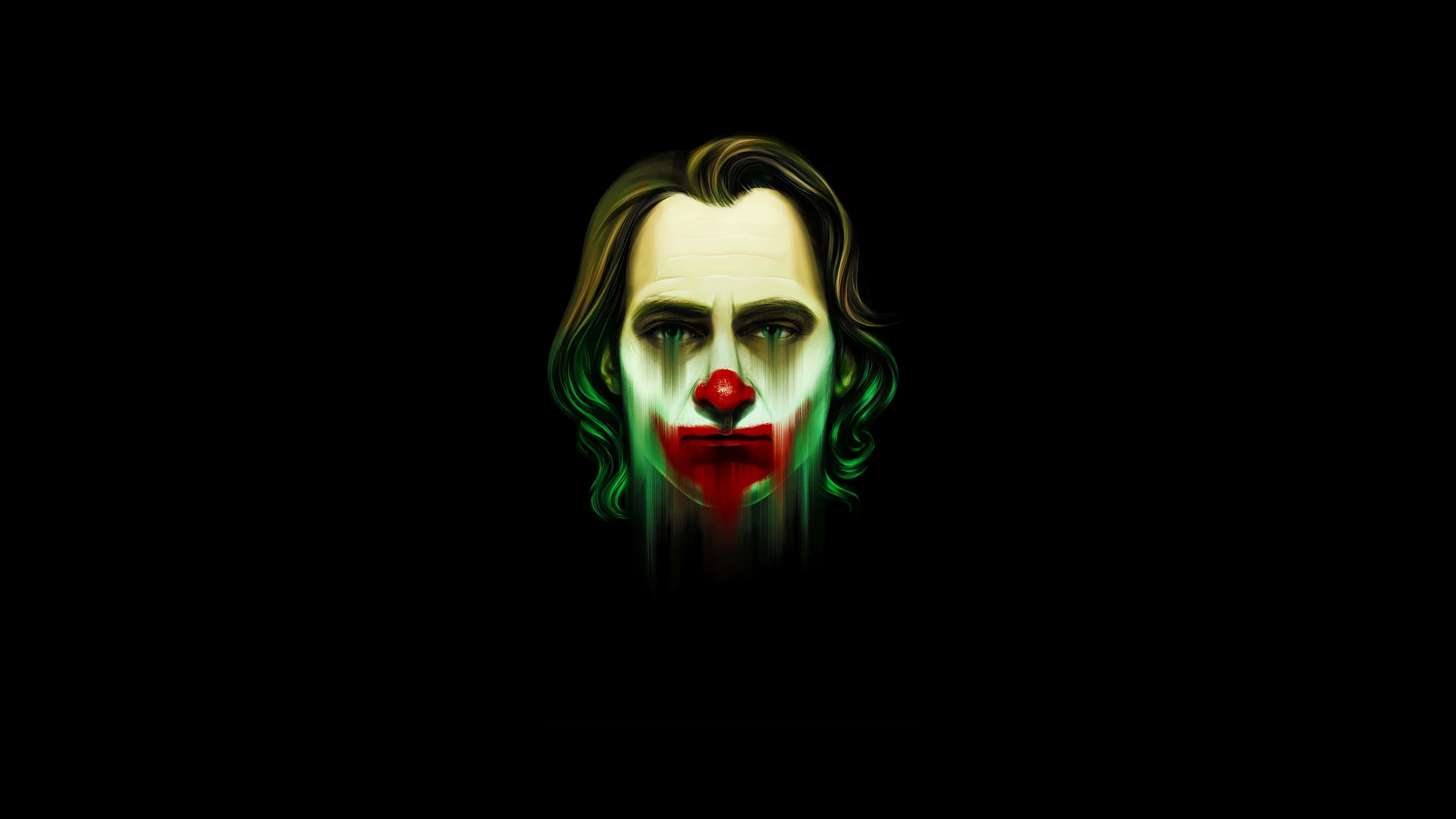 Dark Joker, green hair, red lips, 4K Desktop Wallpaper