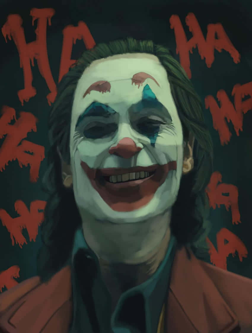 Joker, smeared makeup, wide grin, SD Phone Wallpaper