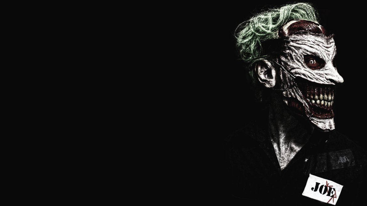 Joker, green hair, white face paint, SD Desktop Wallpaper