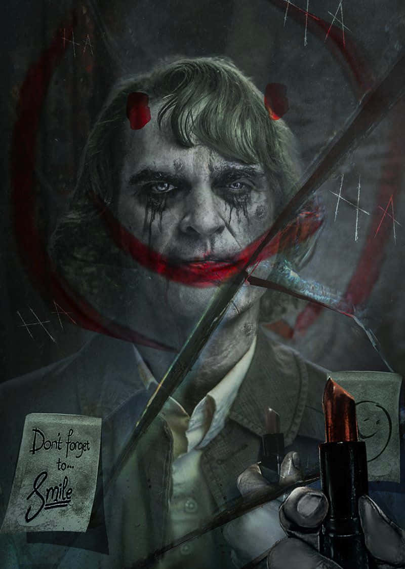 Joker, smeared makeup, broken smile, SD Phone Wallpaper