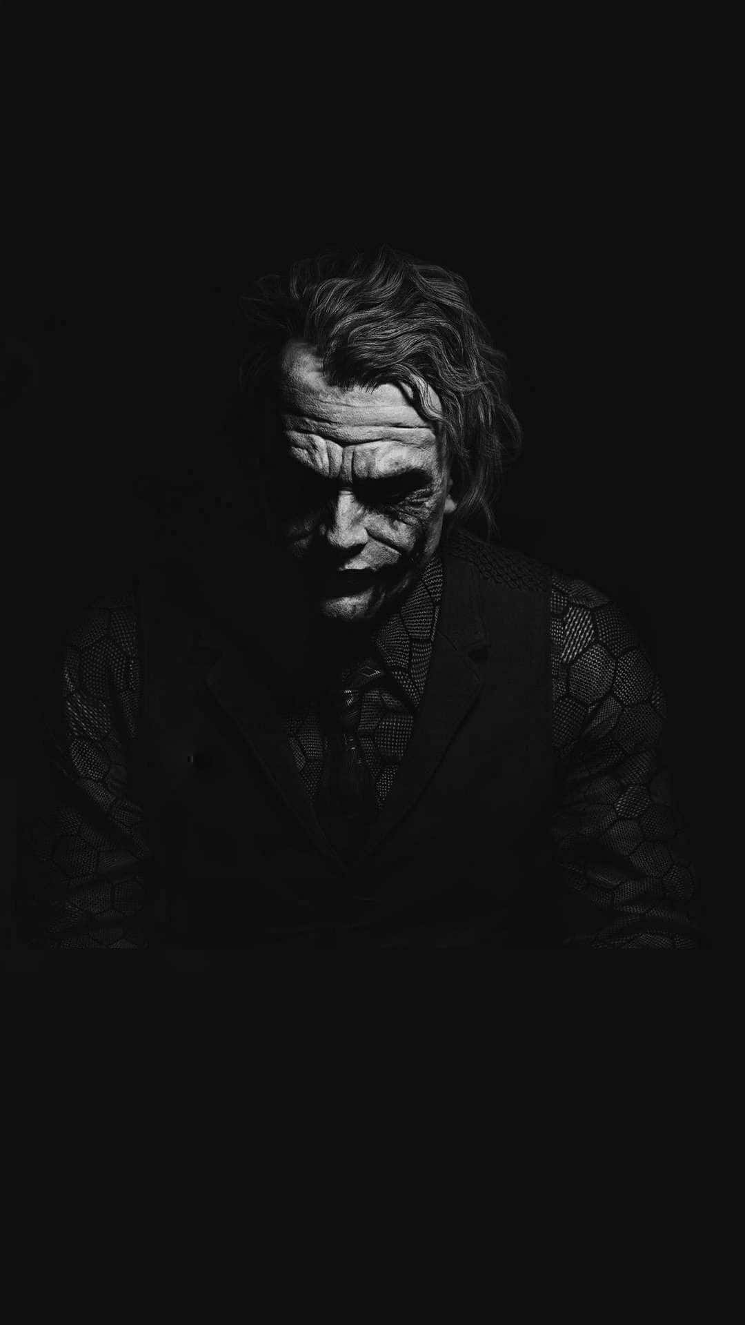 Dark Joker, Joker, black and white portrait, Full HD Phone Wallpaper