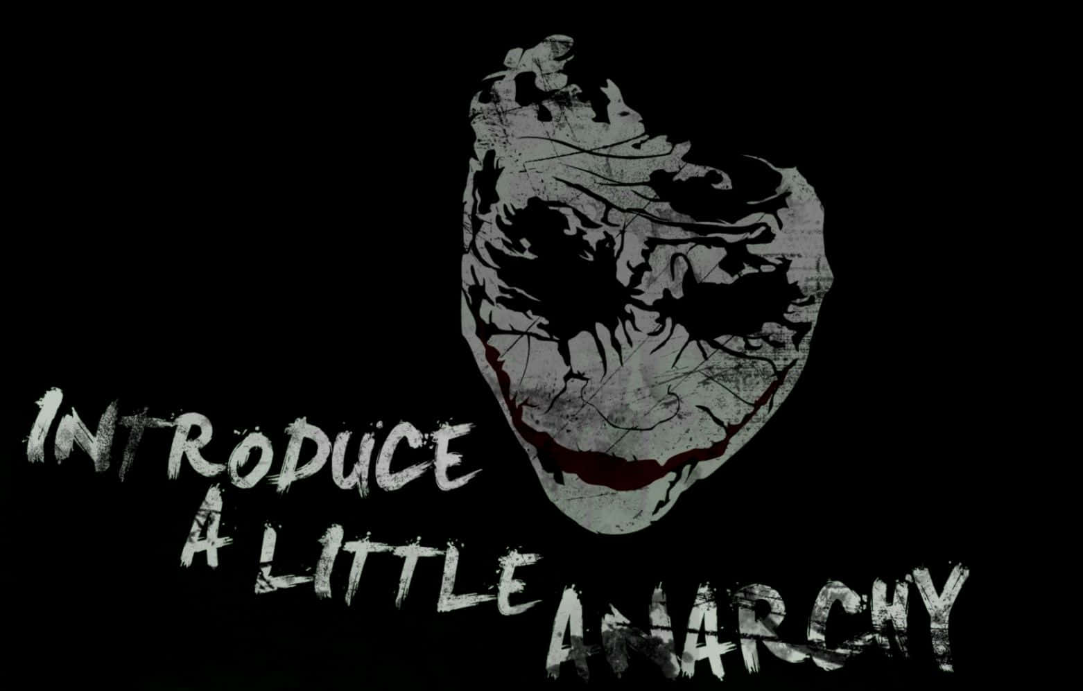 Joker, bloodied grin, text reads introduce a little anarchy, HD Desktop Wallpaper