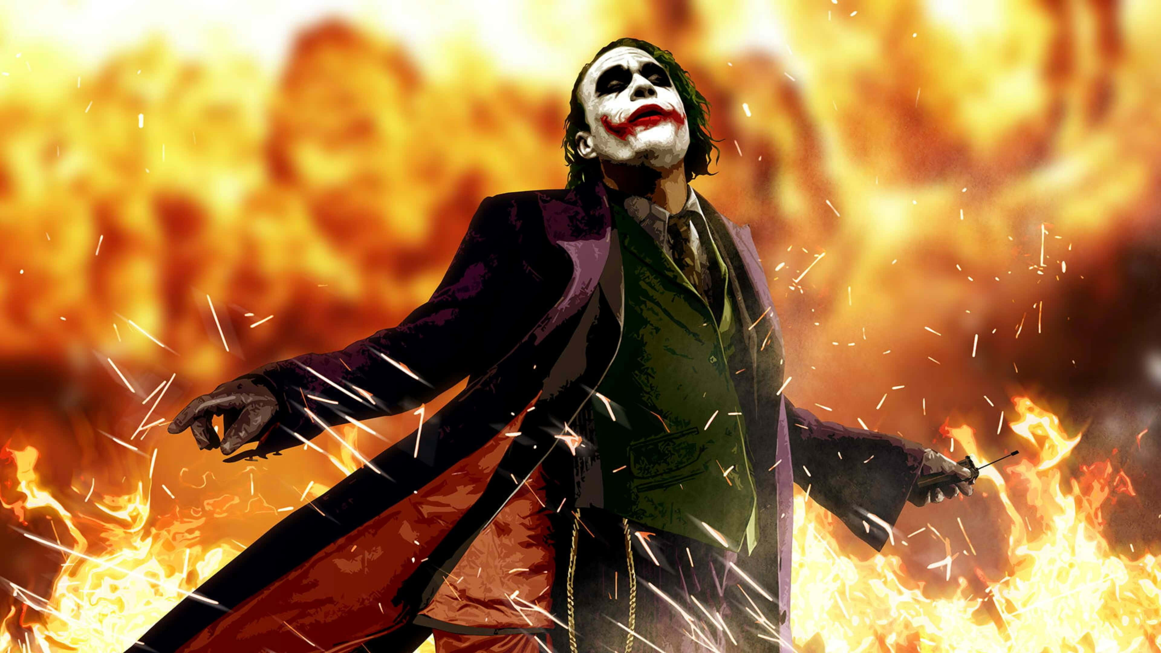 Dark Knight Joker, 4K Ultra HD, animated poster design, 4K Desktop Wallpaper