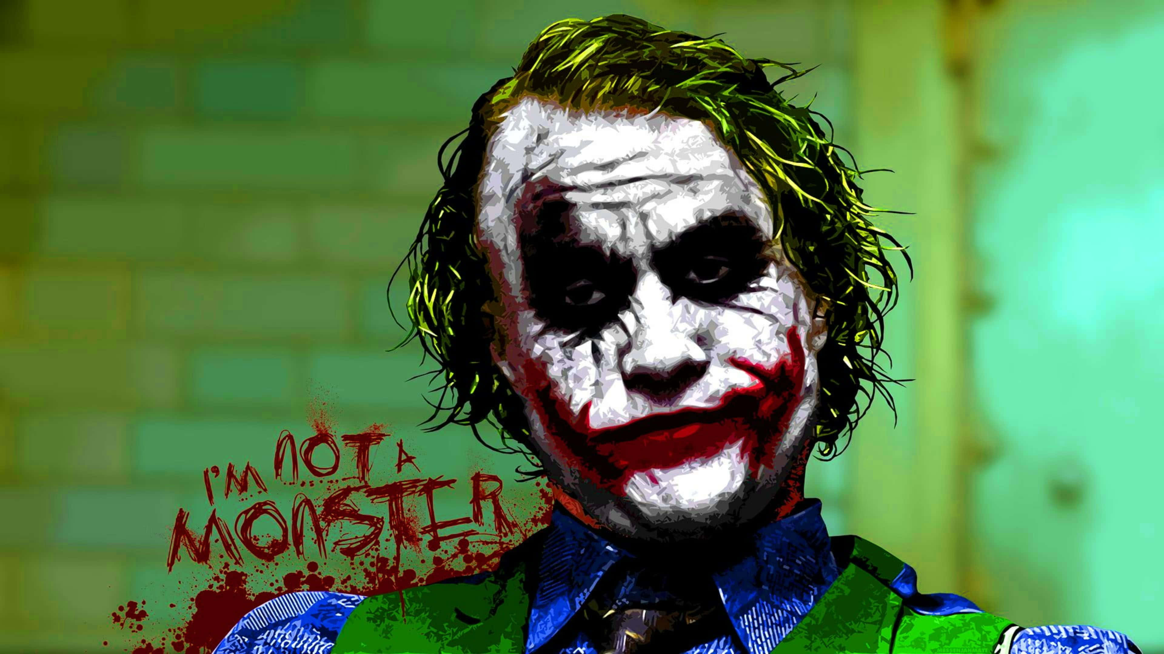 Dark Knight Joker, 4K Ultra HD, smeared white face paint, 4K Desktop Wallpaper