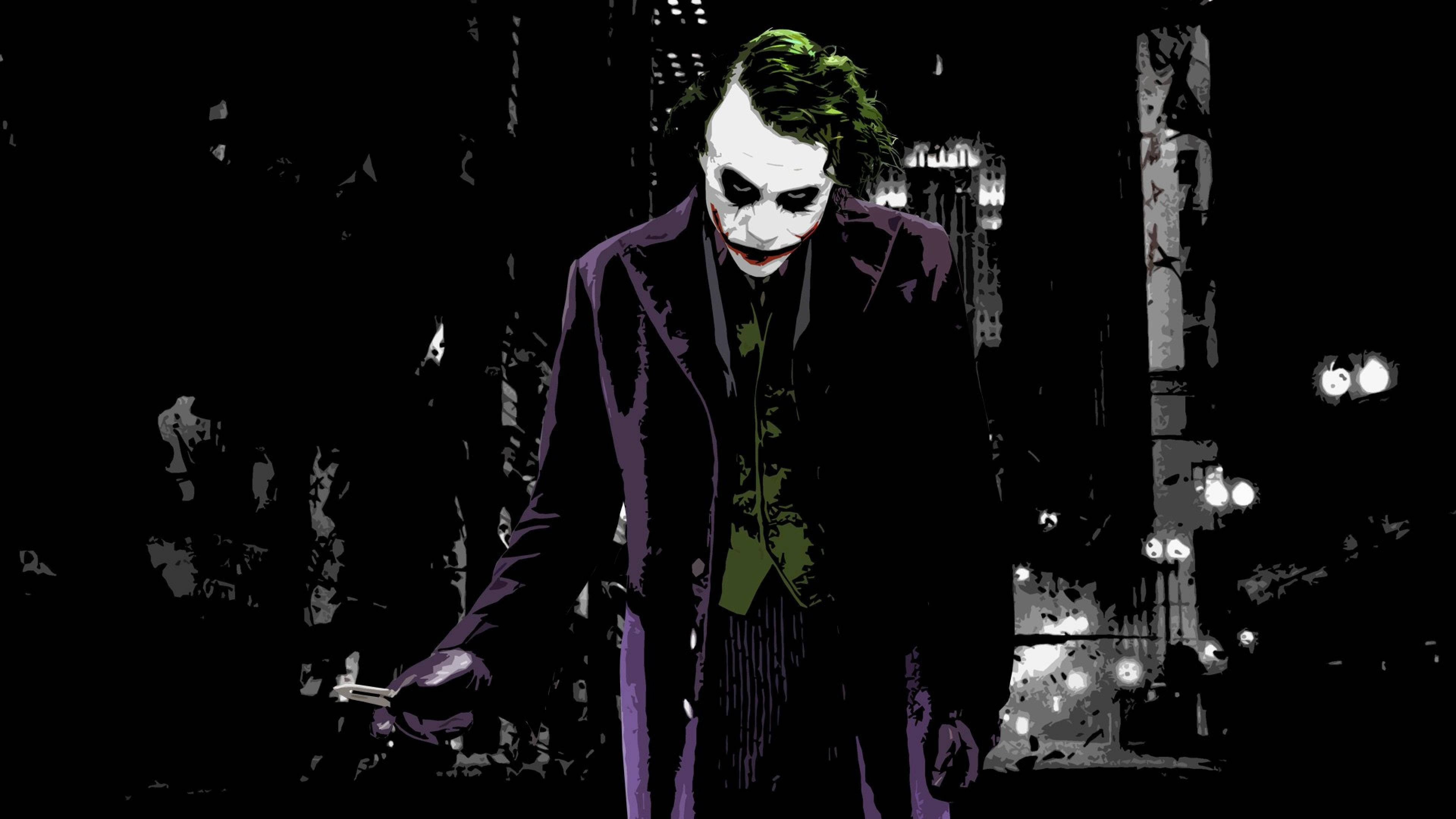 Joker, cityscape, purple coat, 4K Desktop Wallpaper