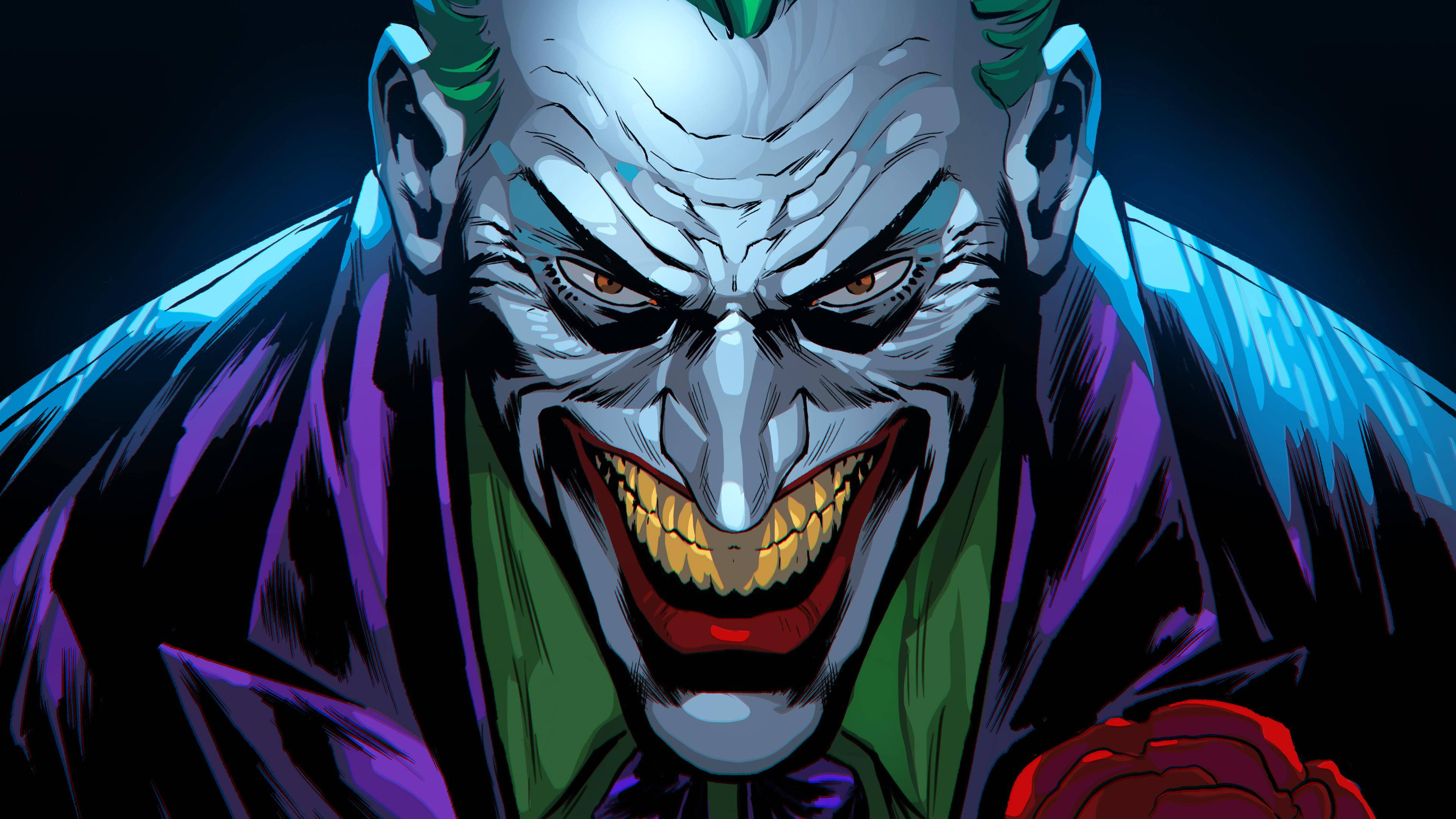 Joker, 4K Ultra HD, vibrant purple green and blue costume, 4K Desktop Wallpaper