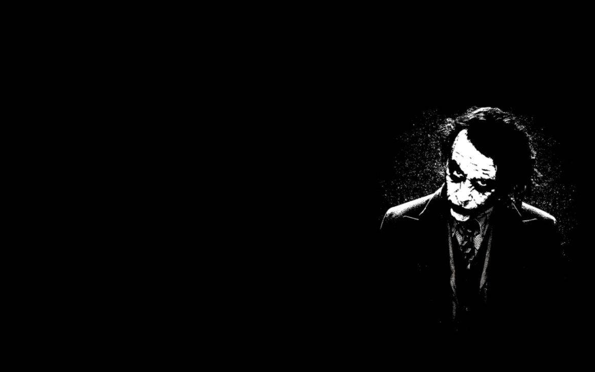 Joker, black and white illustration, sinister grin, SD Desktop Wallpaper