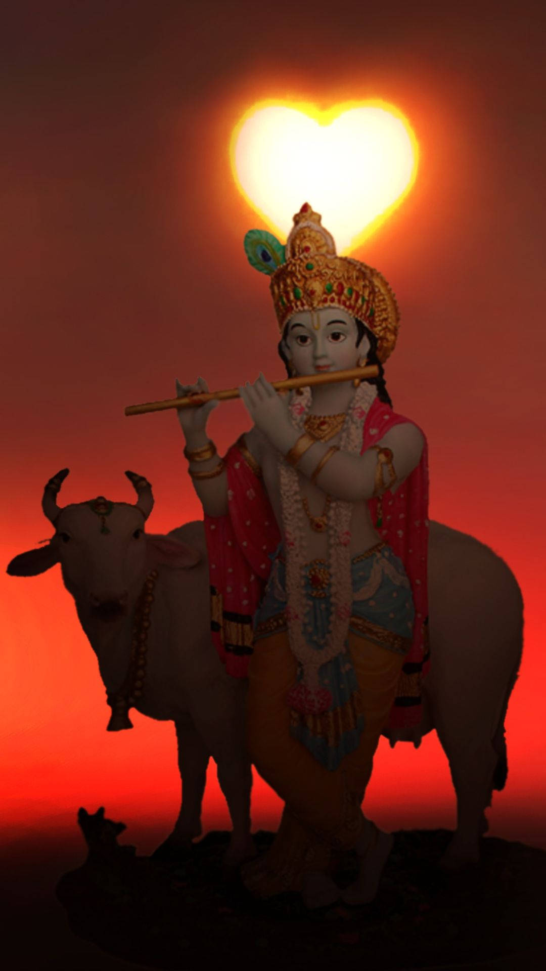 Dark Krishna, Krishna, flute, Full HD Phone Wallpaper