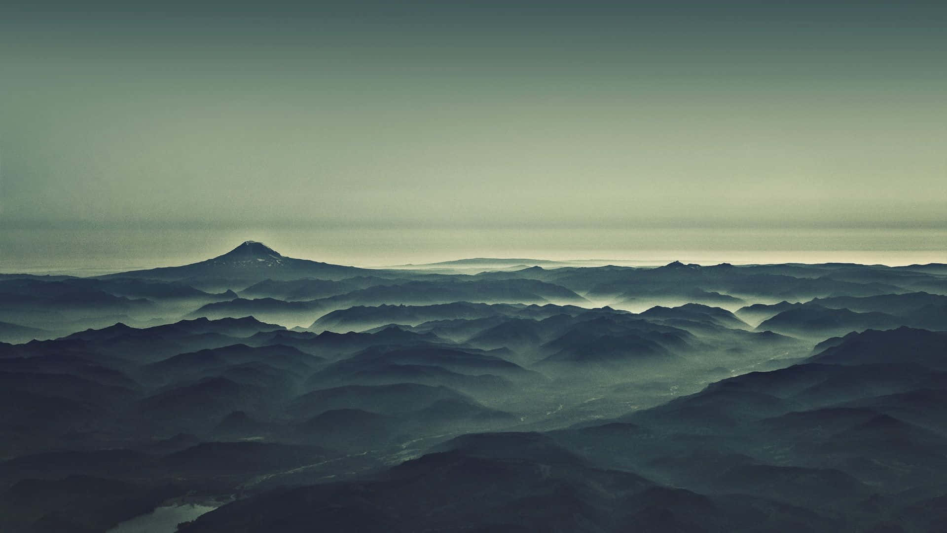 Dark Landscape, mountain range, mist, Full HD Desktop Wallpaper