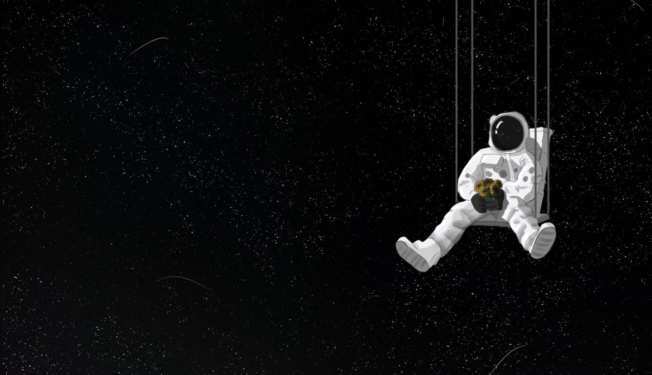 Dark Laptop, astronaut, white suit, HD Desktop Wallpaper
