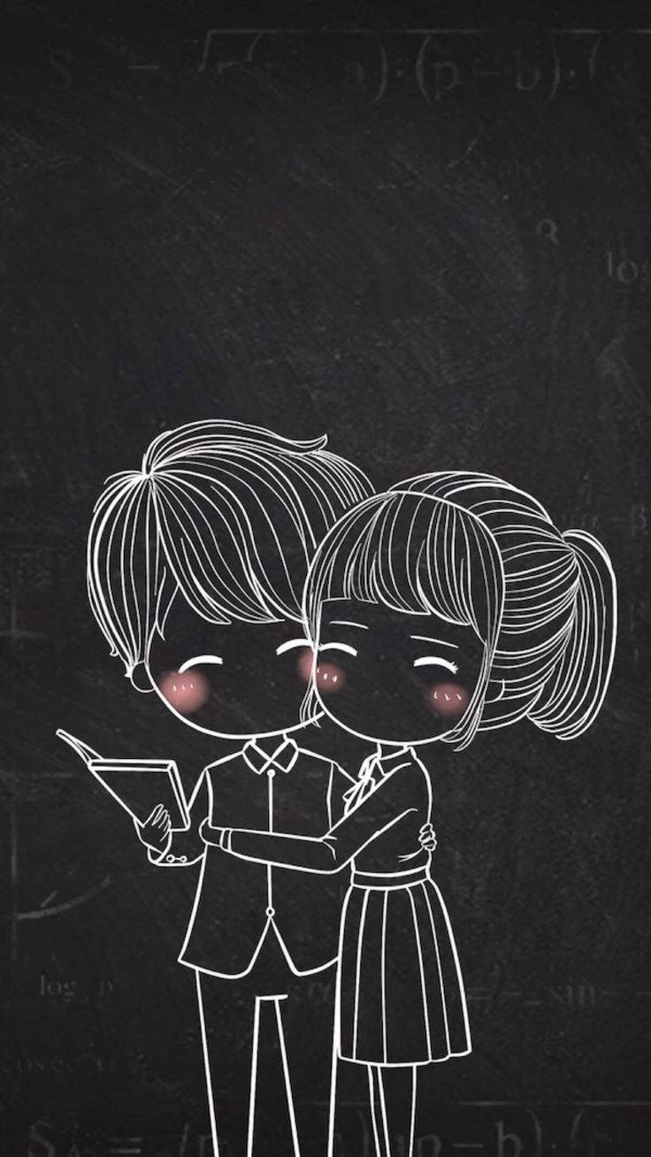 Dark Love, anime-style students, school uniforms, HD Phone Wallpaper