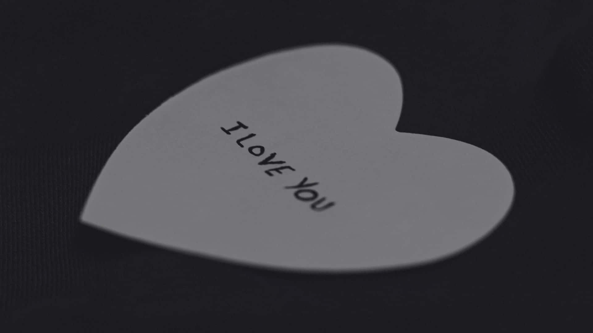 Dark Love, heart-shaped paper, I LOVE YOU, Full HD Desktop Wallpaper
