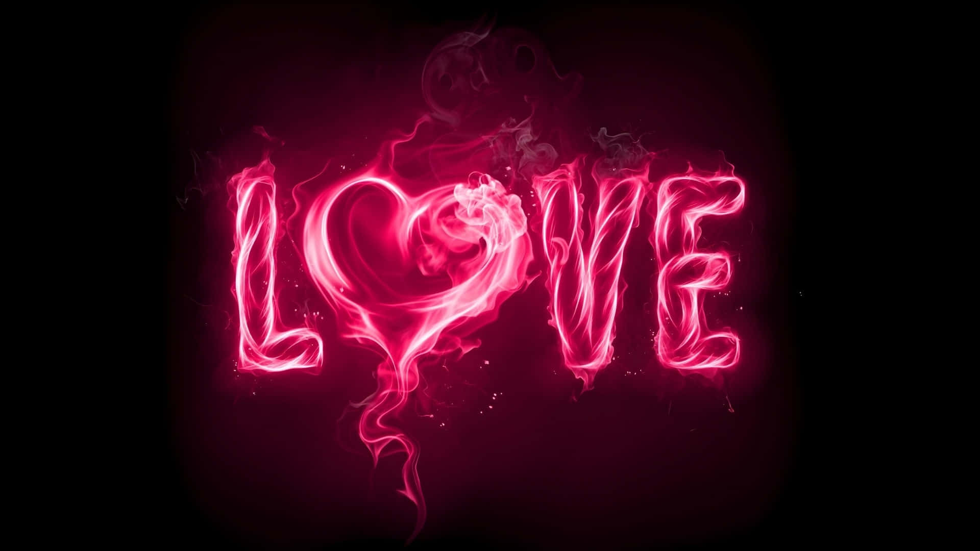 Dark Love, neon heart, LOVE, Full HD Desktop Wallpaper