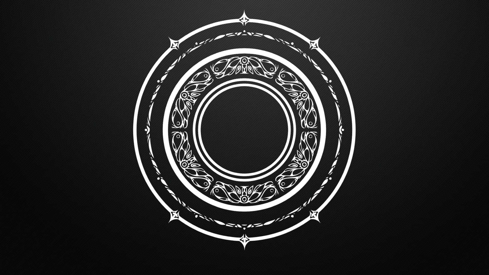 Dark Magic, white ornate circular emblem, floral patterns, Full HD Desktop Wallpaper