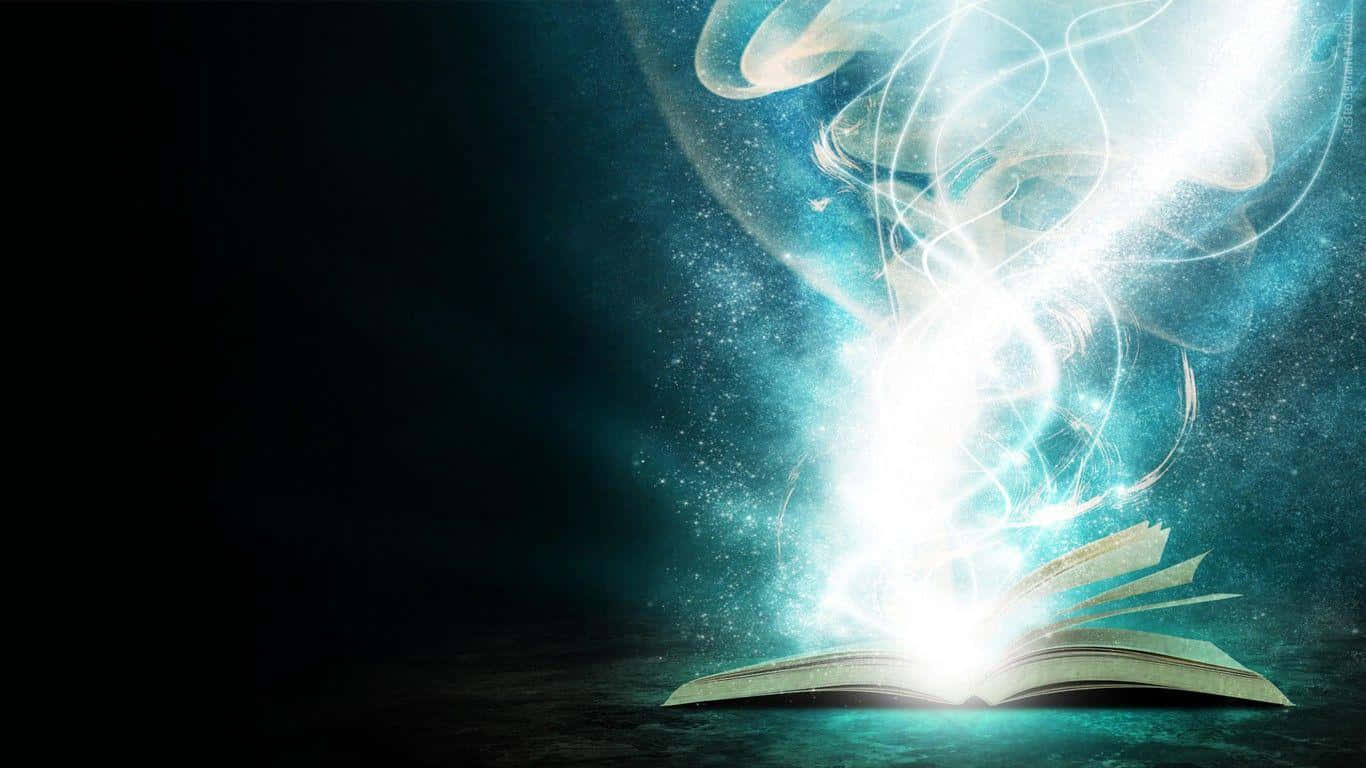 mystical tome, cosmic energy, swirling light, HD Desktop Wallpaper