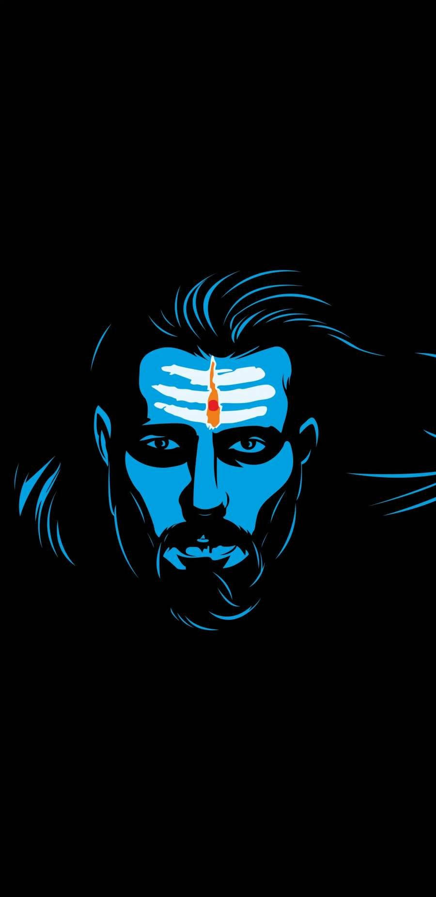 Dark Mahadev, blue, white tilak, HD Phone Wallpaper