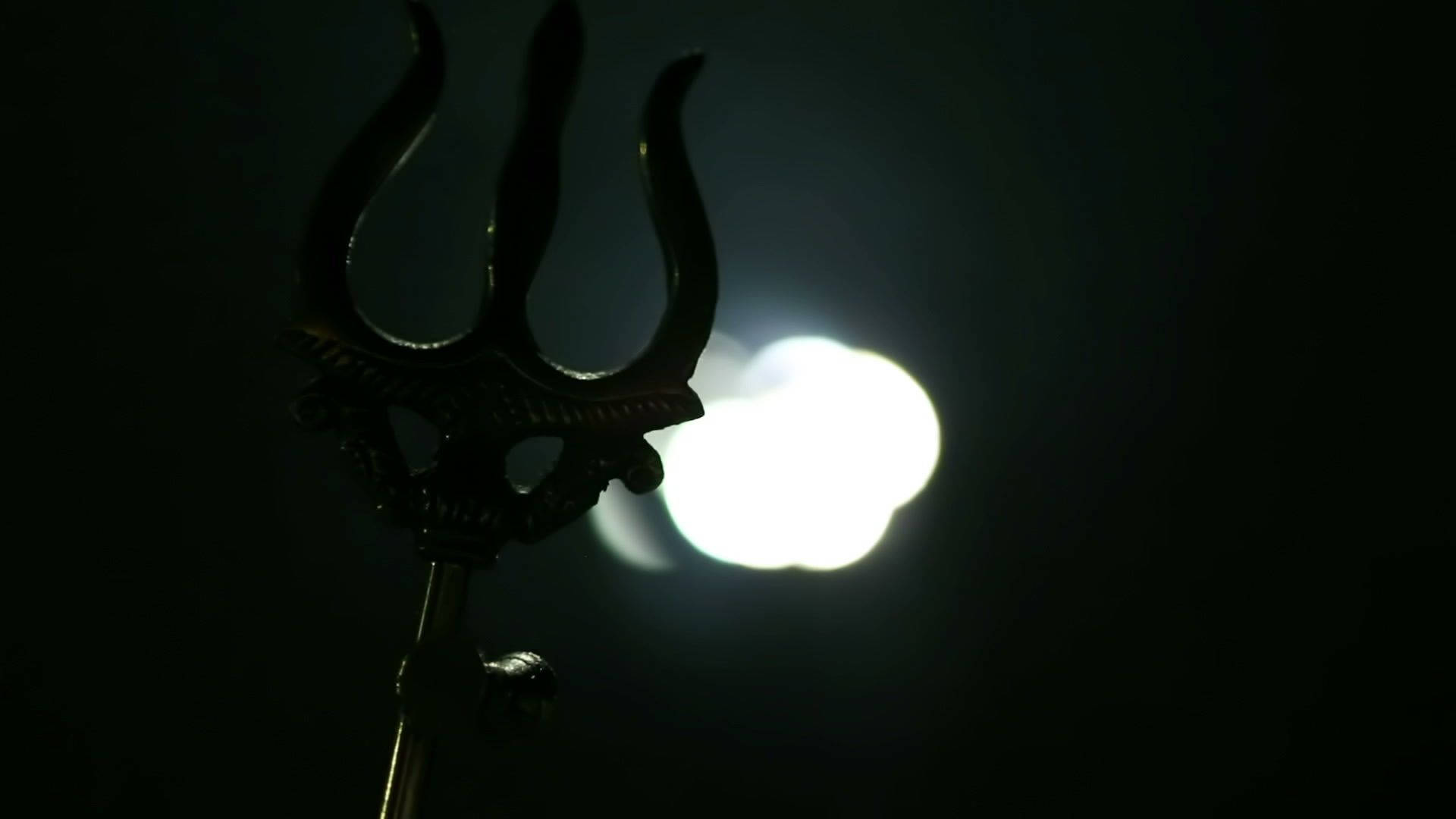 Dark Mahadev, trishula, glowing moon, Full HD Desktop Wallpaper