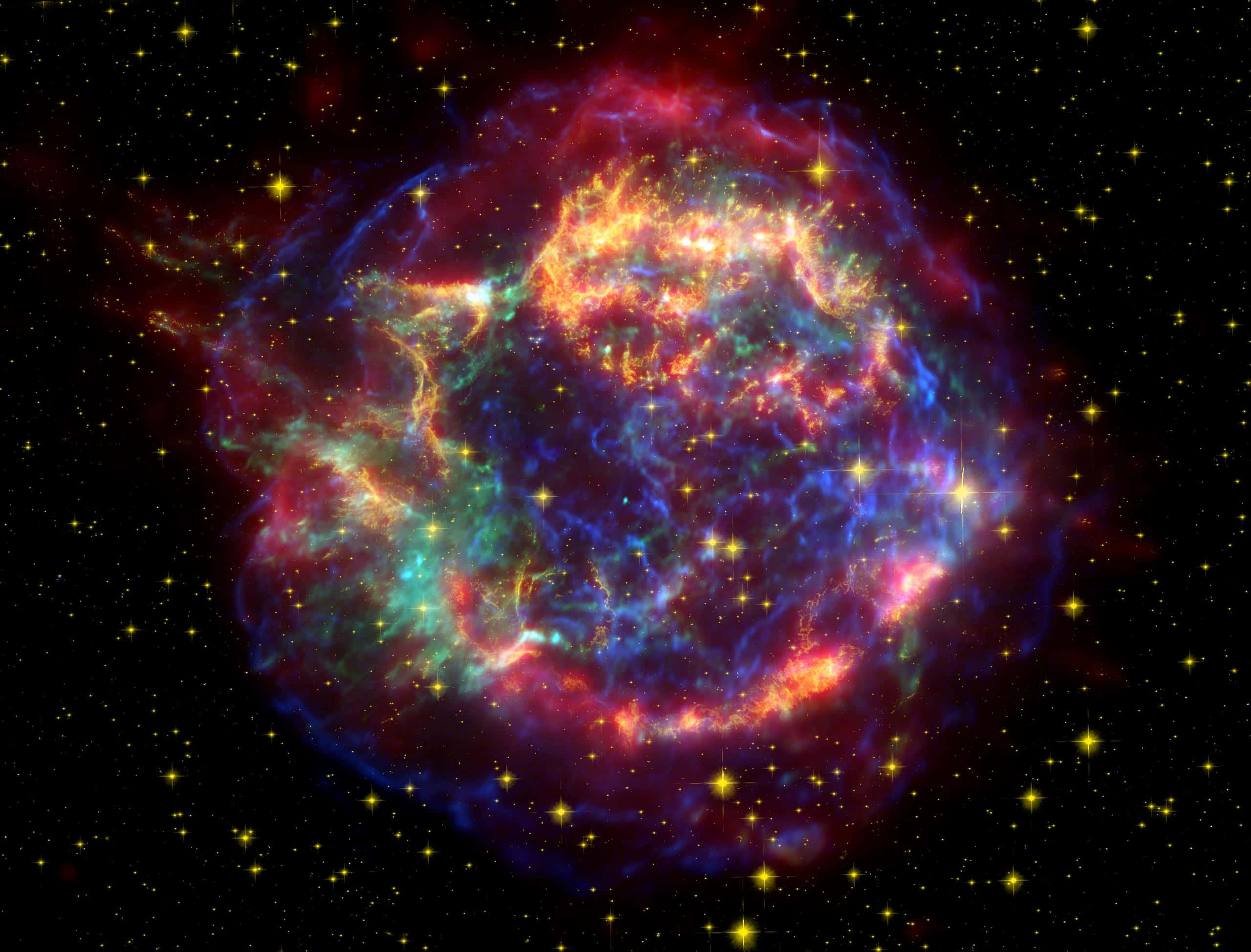 Dark Matter, cosmic nebula, fiery reds, 2K Desktop Wallpaper