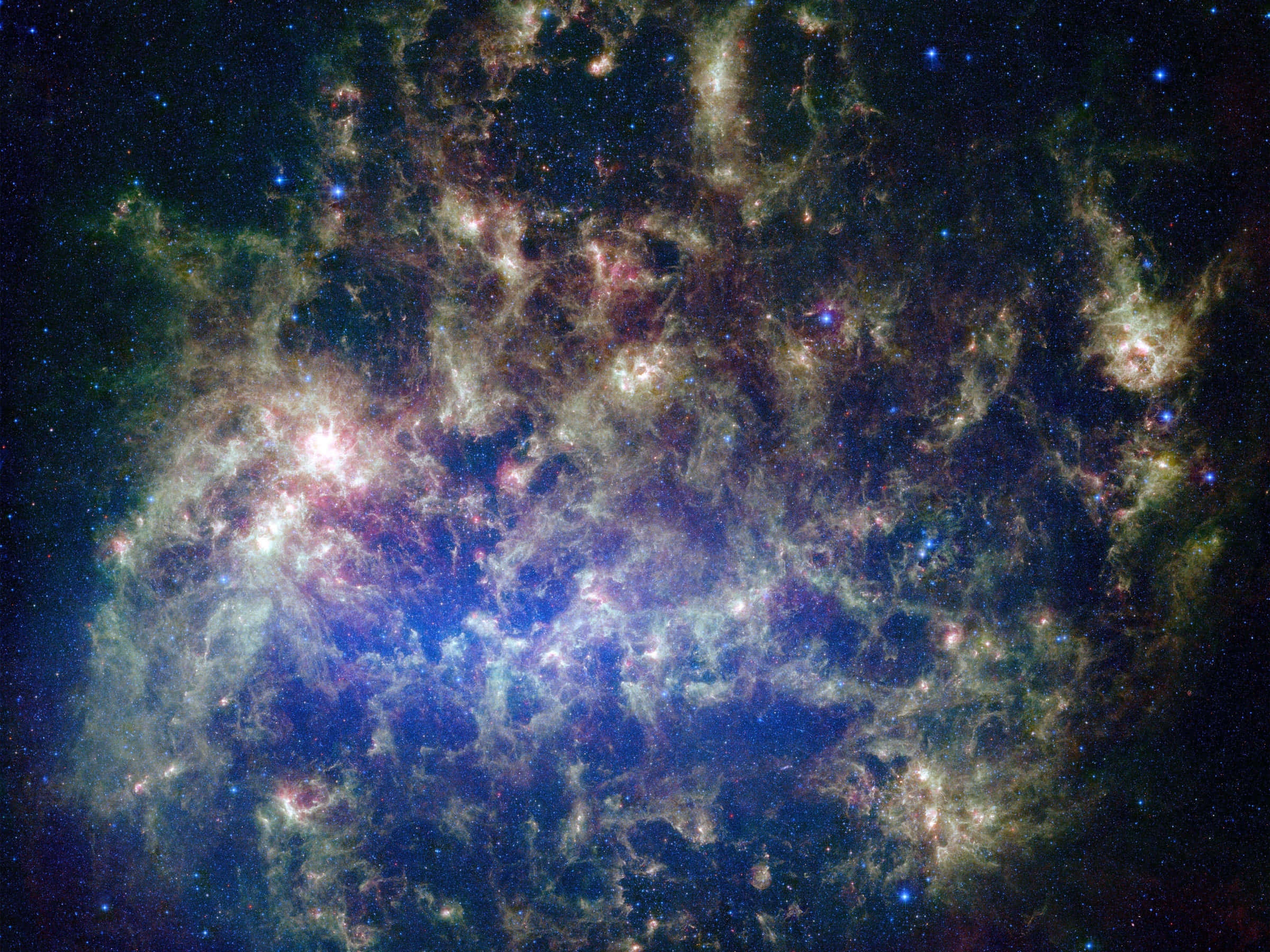 dark matter, cosmic nebula, glowing blues, Full HD Desktop Wallpaper