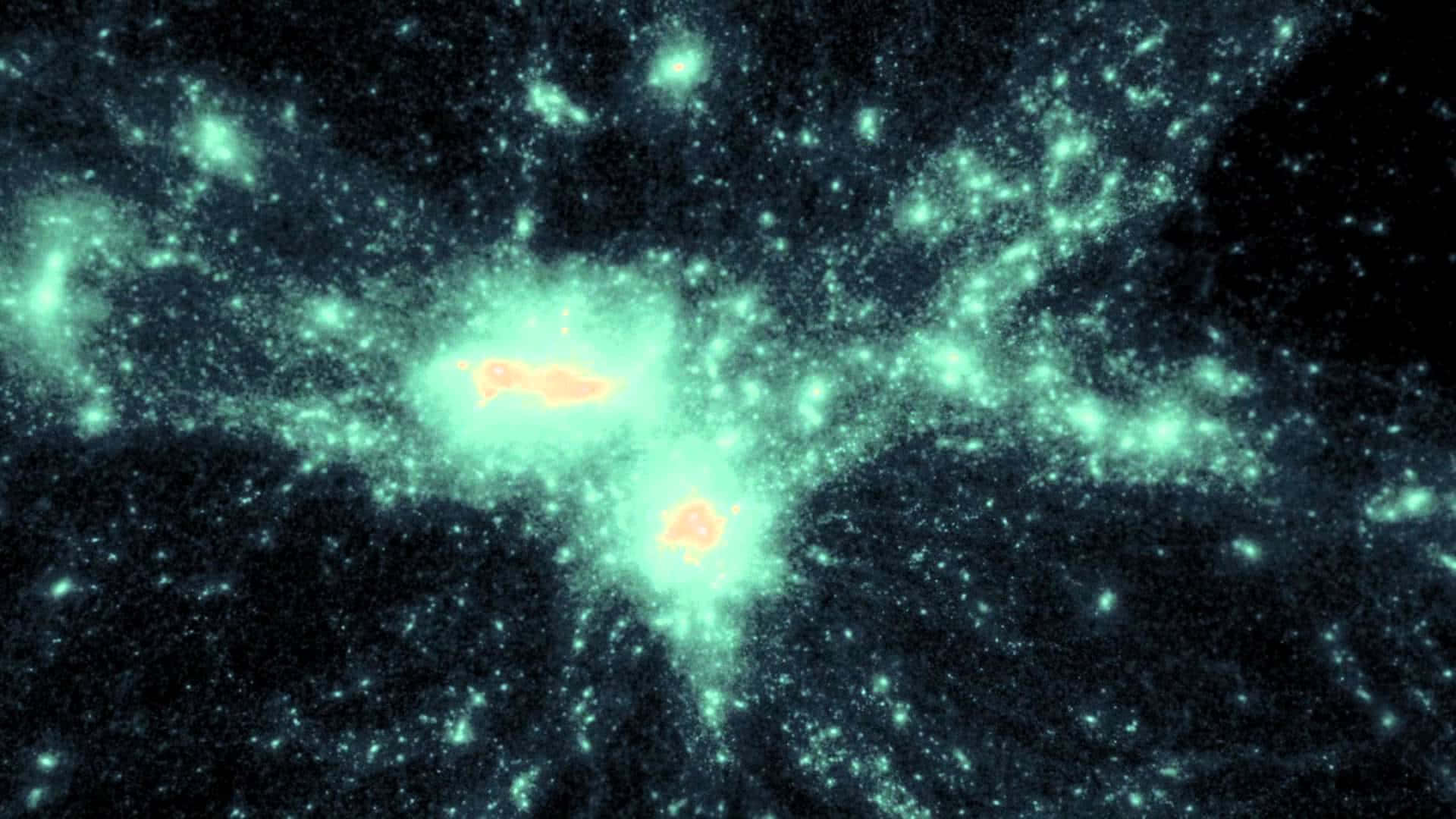 Dark Matter, teal, orange, Full HD Desktop Wallpaper