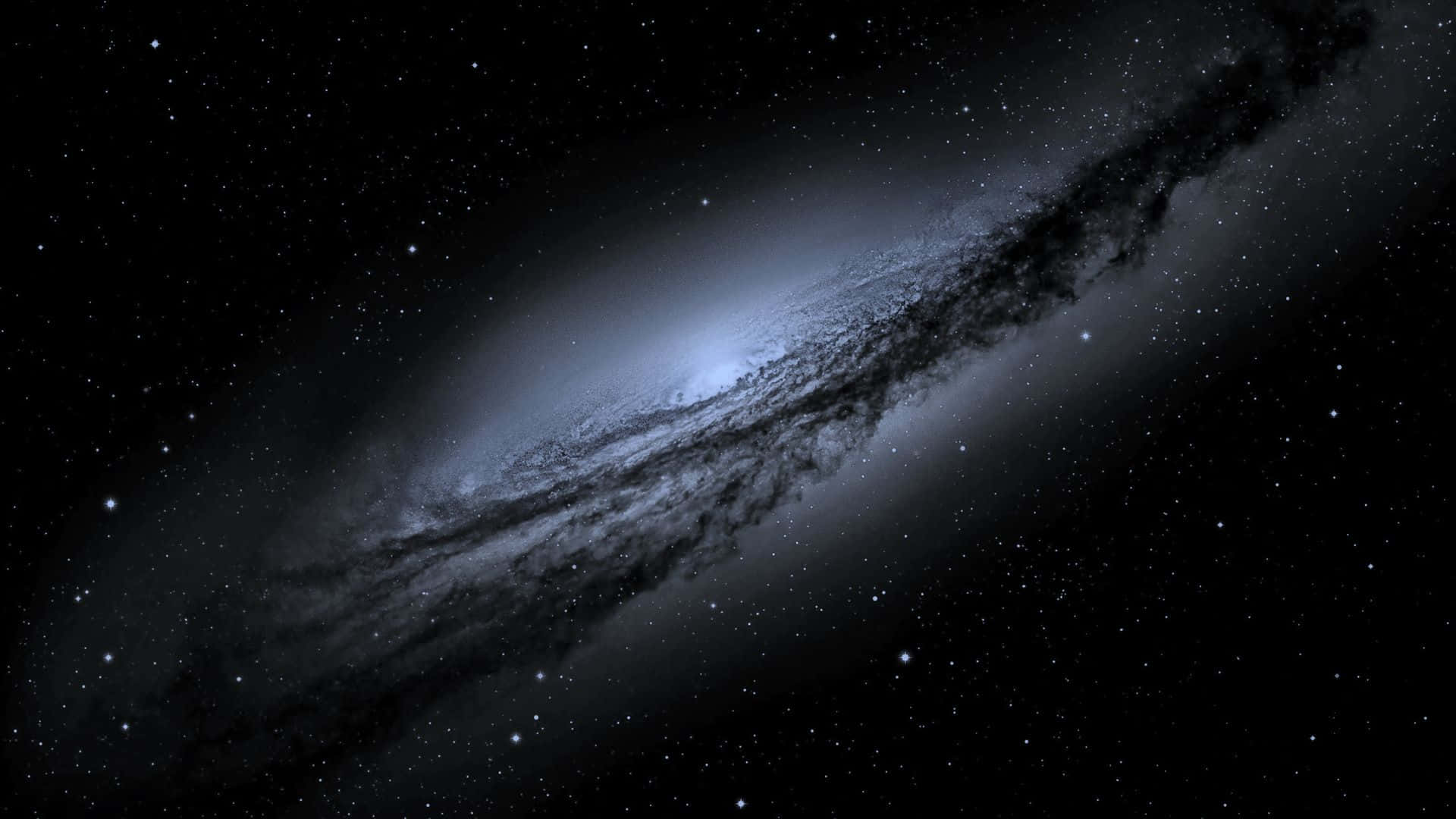 Dark Galaxy, spiral galaxy, blue and gray hues, Full HD Desktop Wallpaper