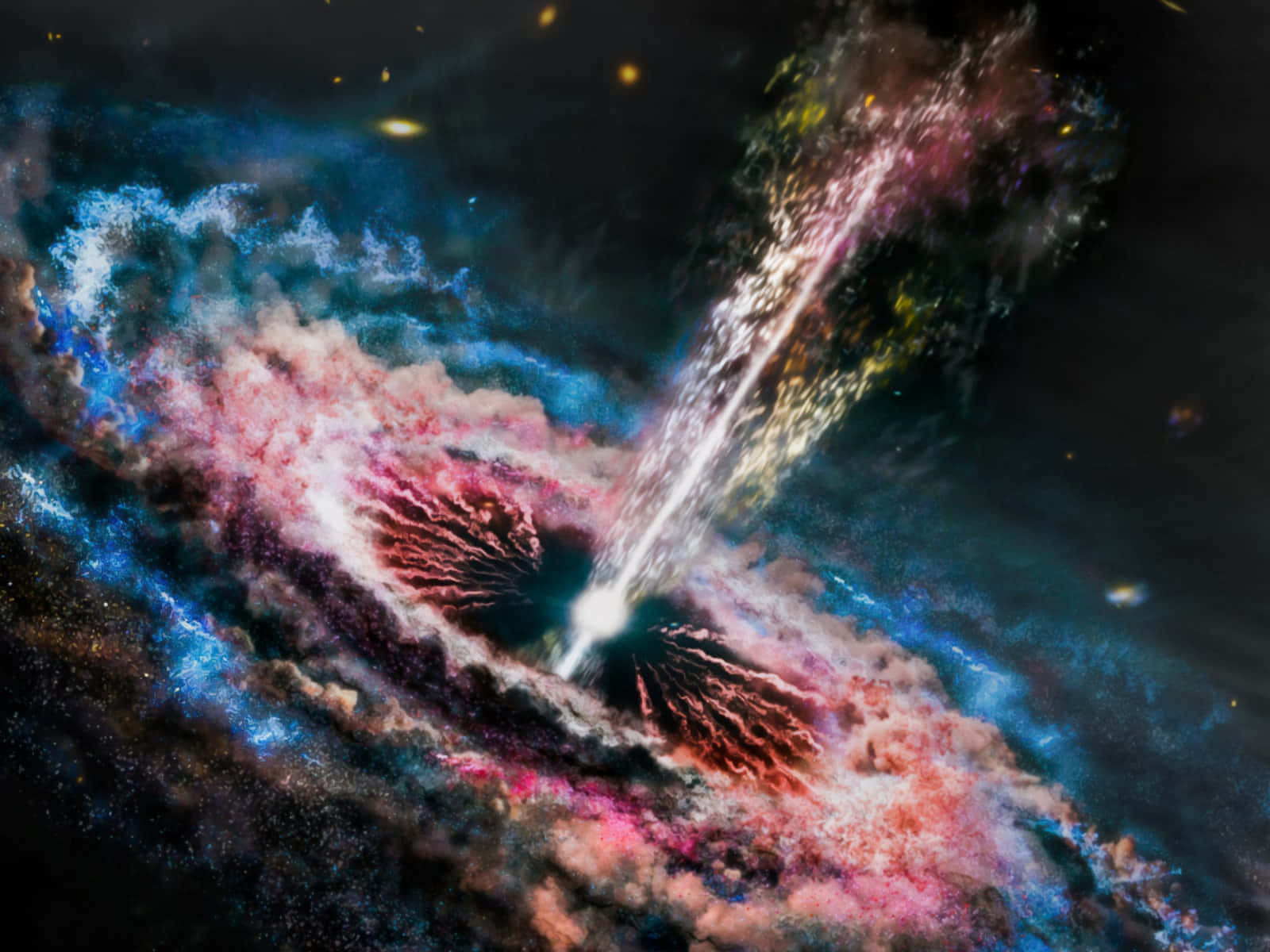 Dark Matter, cosmic nebula, vivid blues pinks and reds, HD Desktop Wallpaper