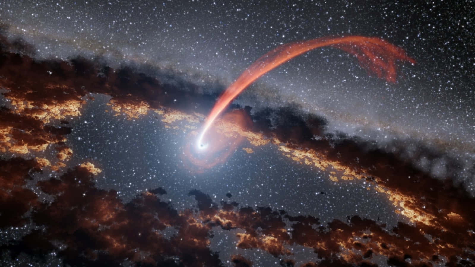 Dark Matter, comet, fiery orange tail, HD Desktop Wallpaper