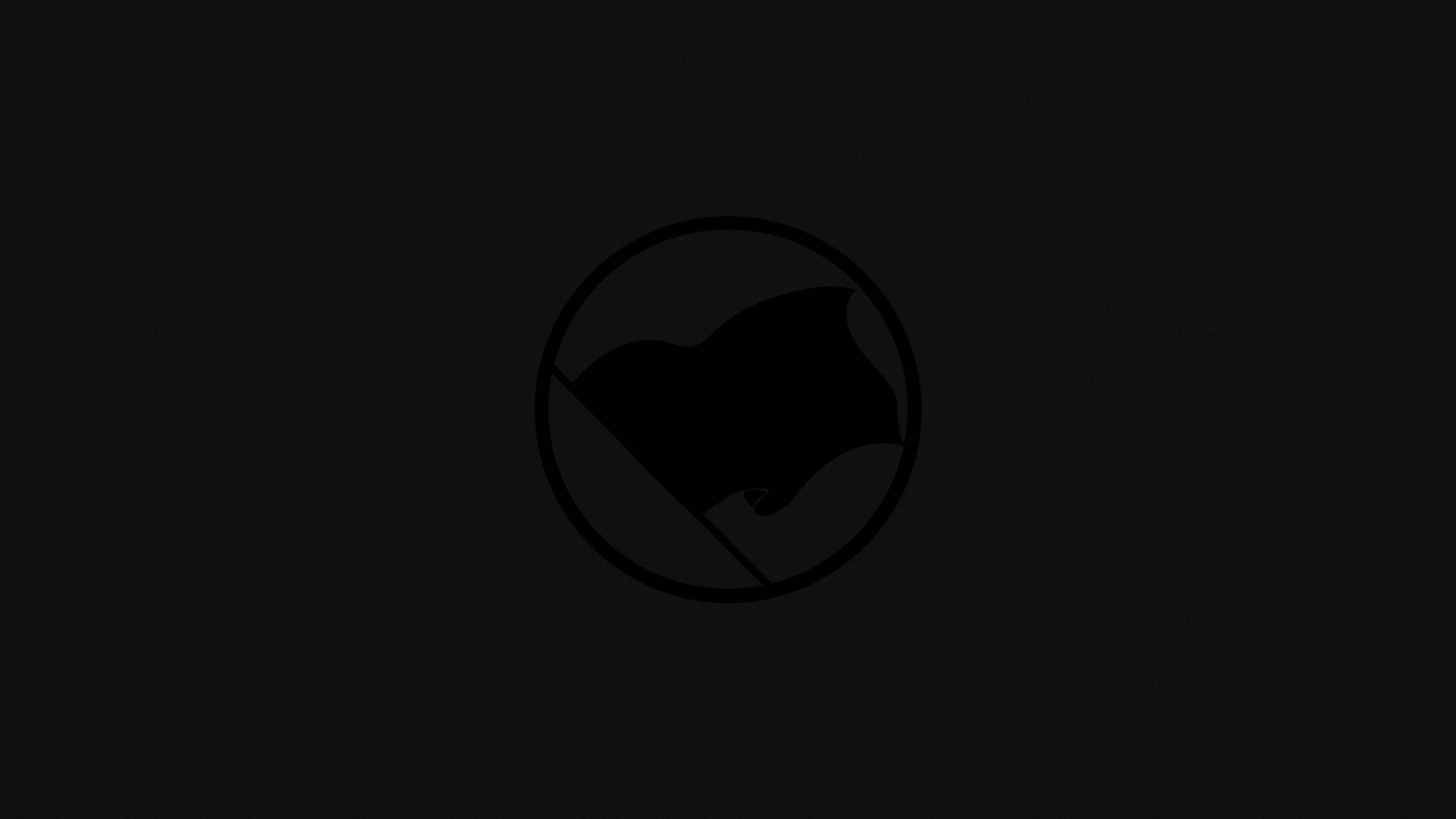 Dark Minimalist, black silhouette, flag, 4K Desktop Wallpaper