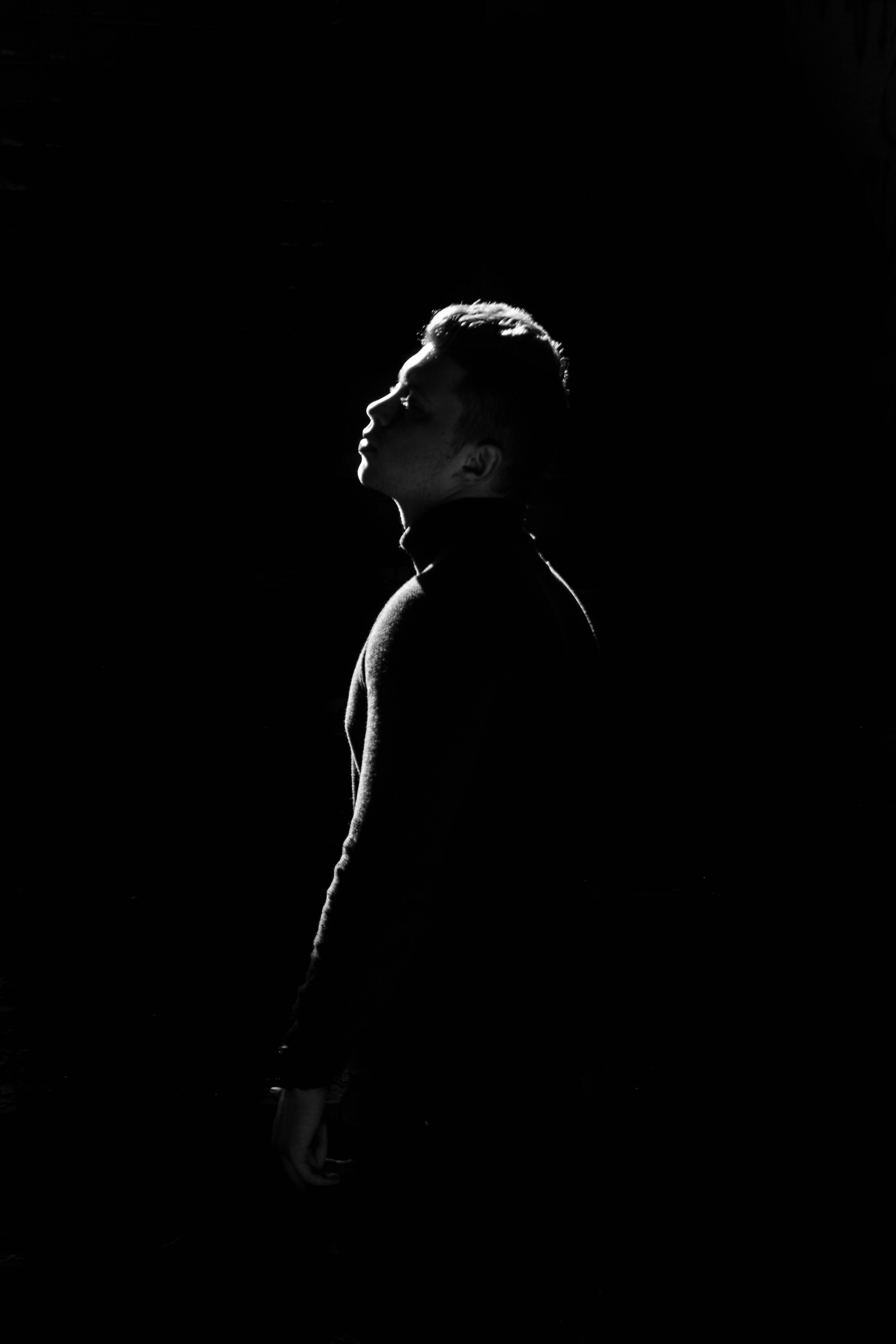 male model, silhouette, deep shadow, 5K Phone Wallpaper