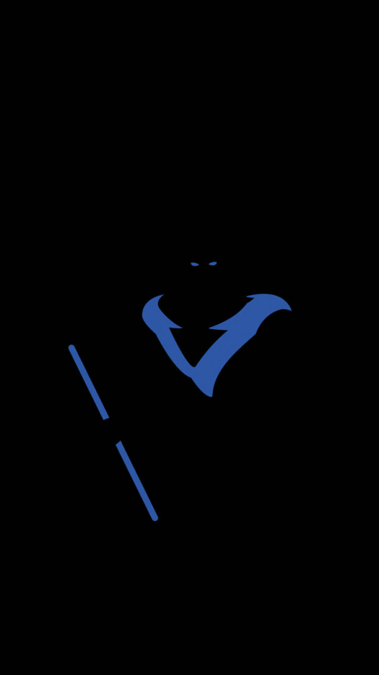 Minimalist Nightwing, blue, V shape, HD Phone Wallpaper