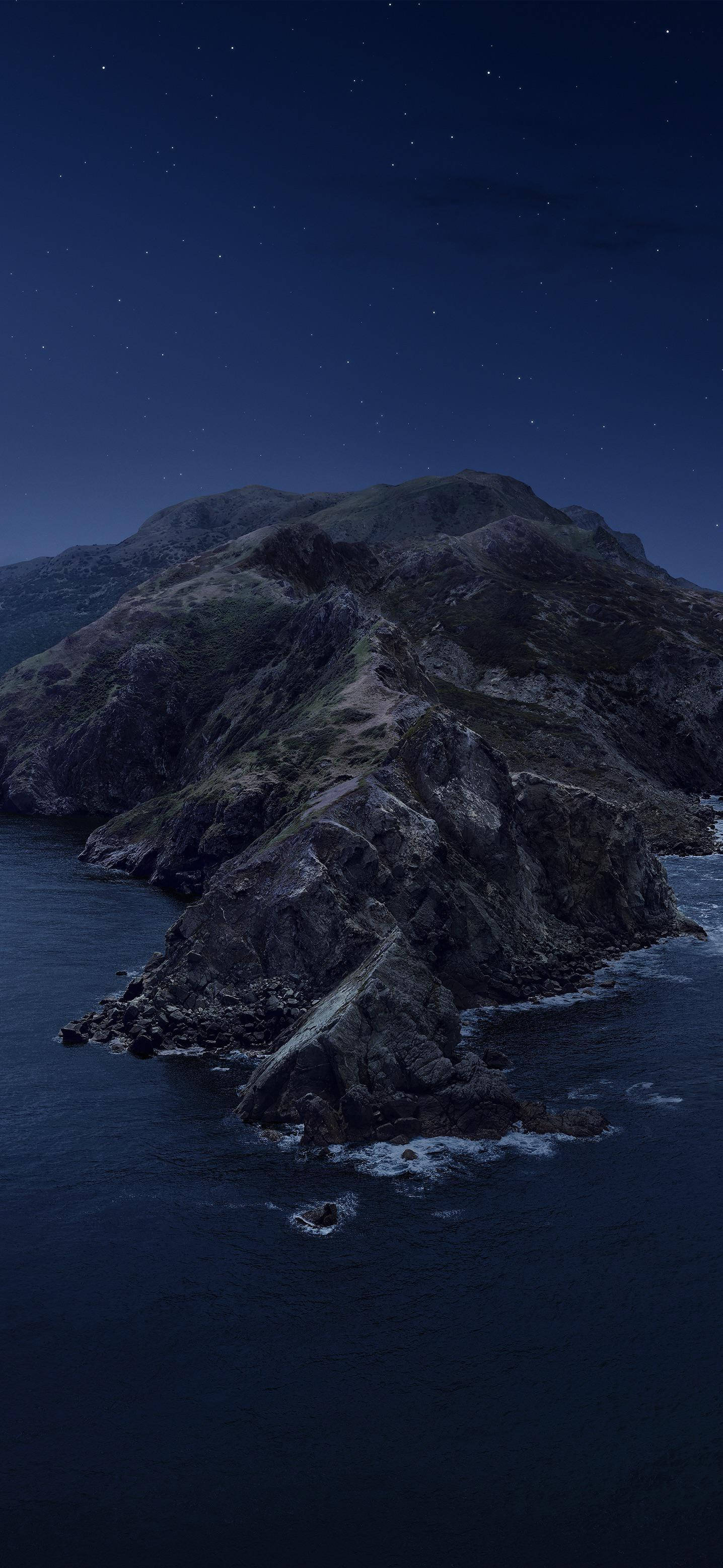 macOS Catalina, Dark Mode, starry night sky, 2K Phone Wallpaper