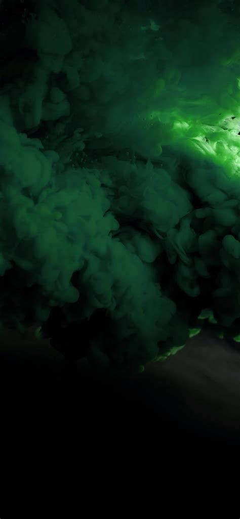 Smoke And Lights Green iPhone, emerald green, pitch black background, SD Phone Wallpaper