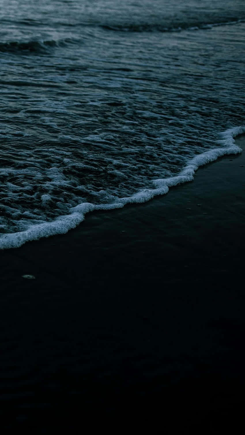 Dark Moody, beach waves, nighttime, HD Phone Wallpaper