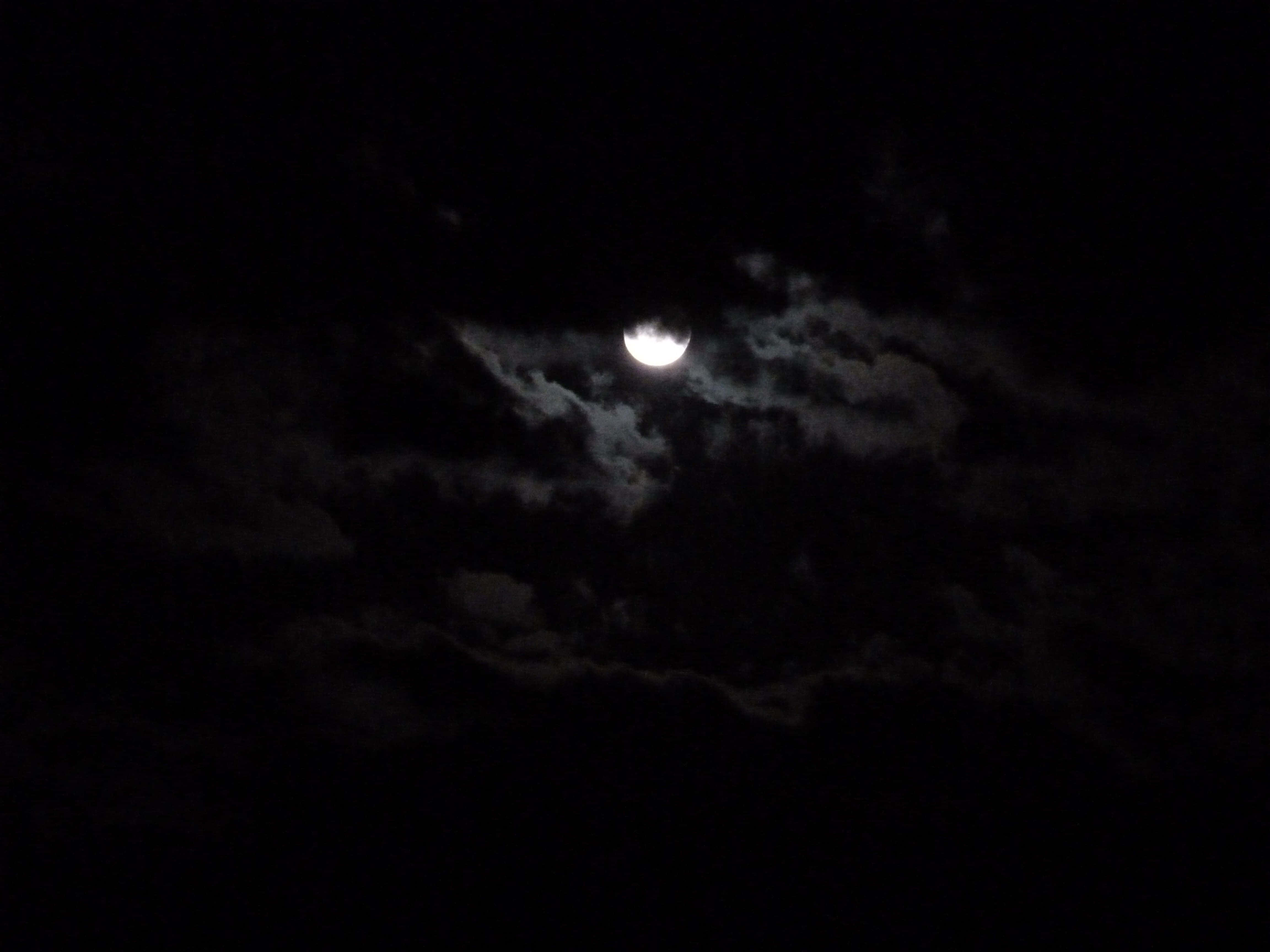 Dark Moon, crescent moon, starry sky, 4K Desktop Wallpaper