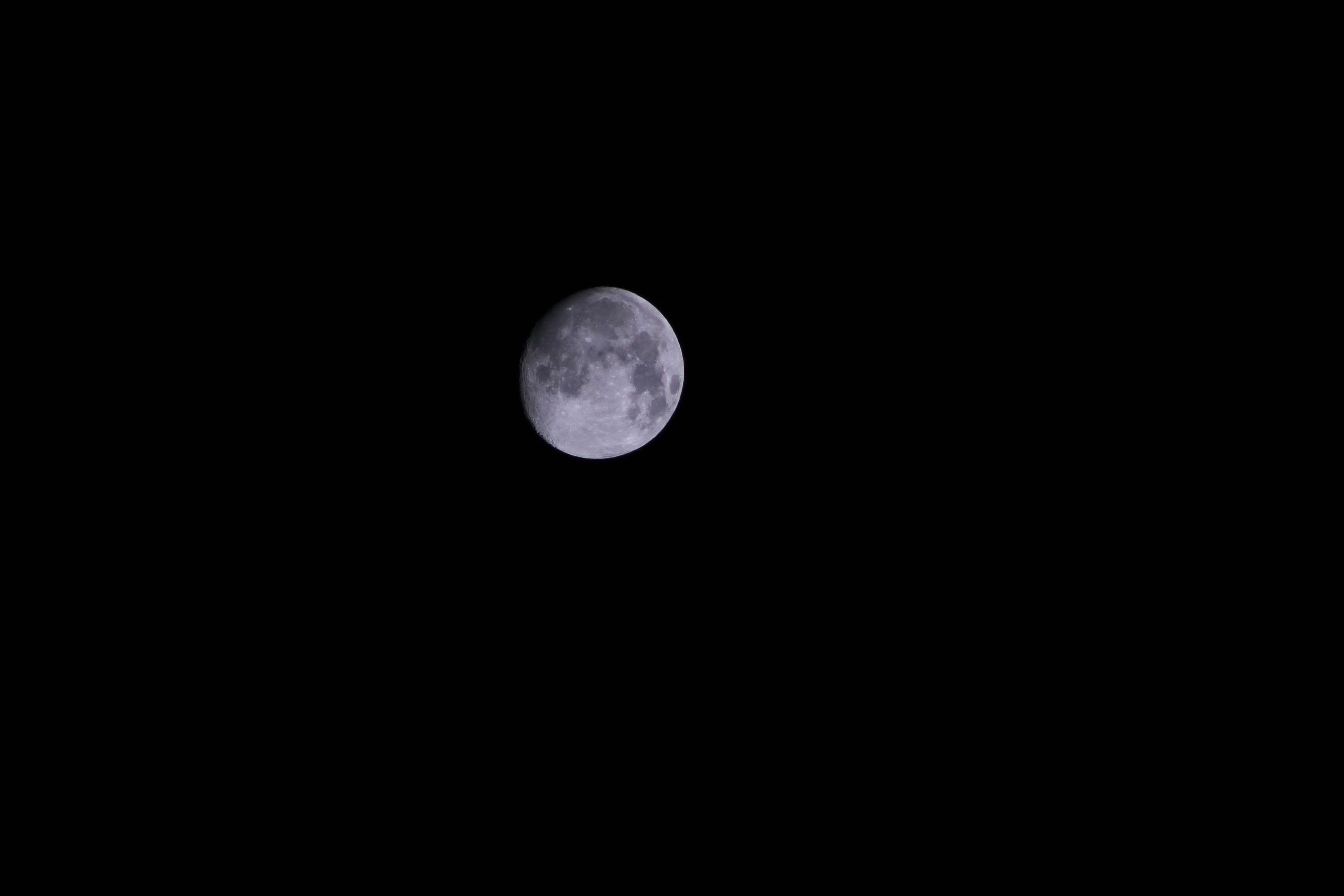 Dark Moon, crescent moon, pitch-black night sky, 4K Desktop Wallpaper