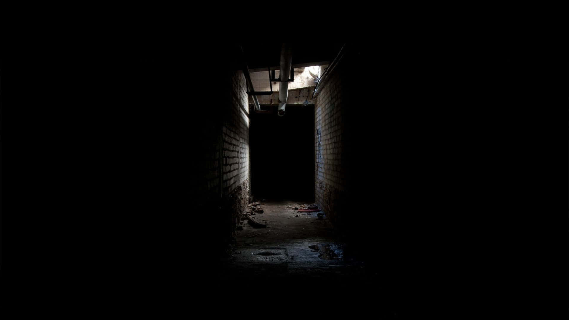 Full Moon, dark corridor, brick walls, Full HD Desktop Wallpaper