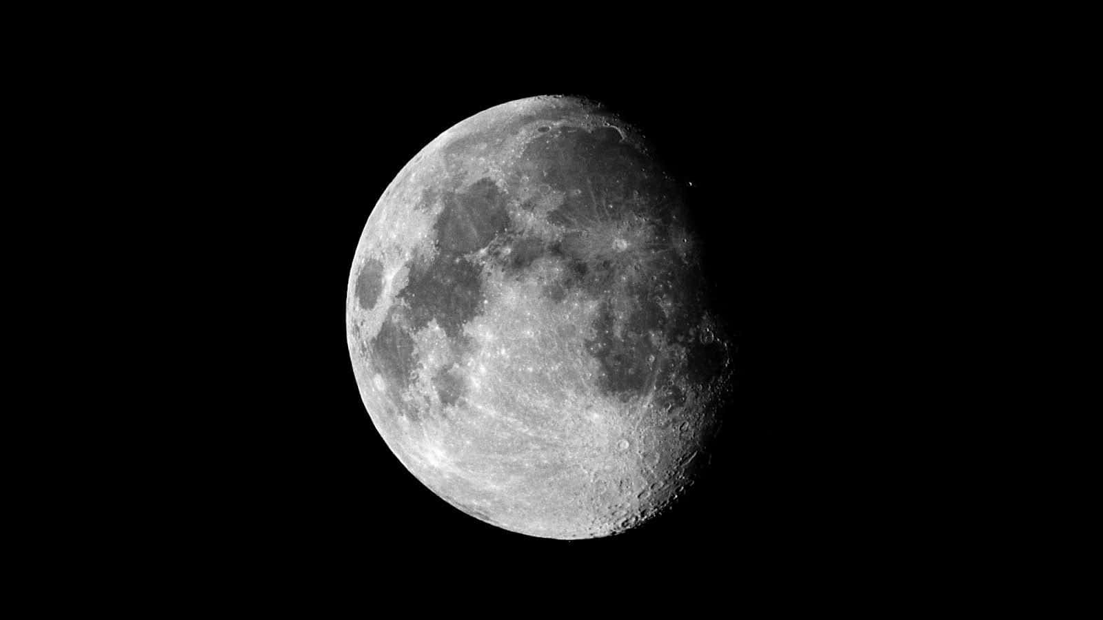 Dark Moon, grayscale, cratered surface, HD Desktop Wallpaper