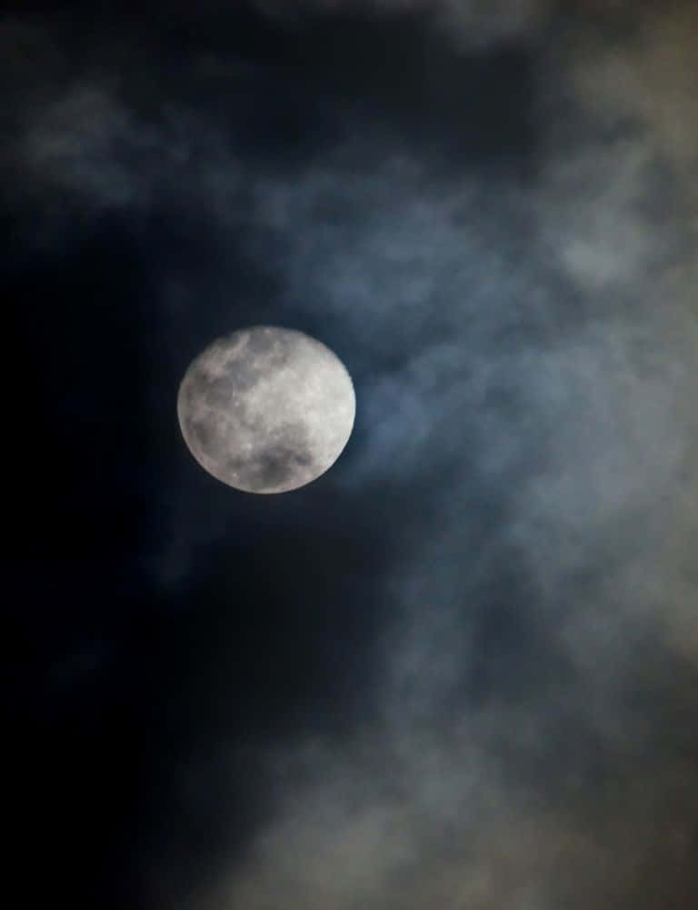 Dark Moon, full moon, swirling dark clouds, SD Phone Wallpaper