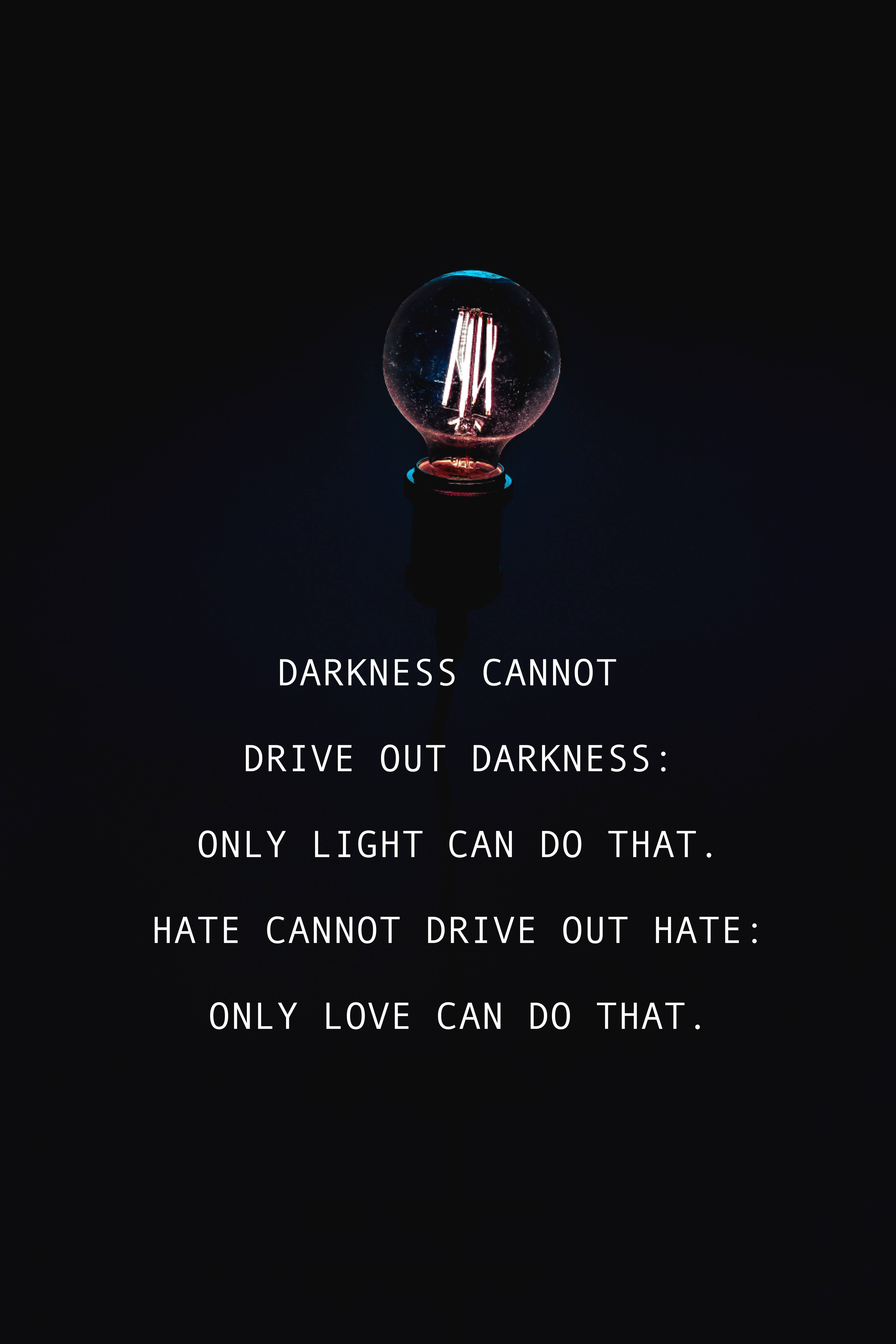 glowing vintage light bulb, dark background, inspirational text, 5K Phone Wallpaper