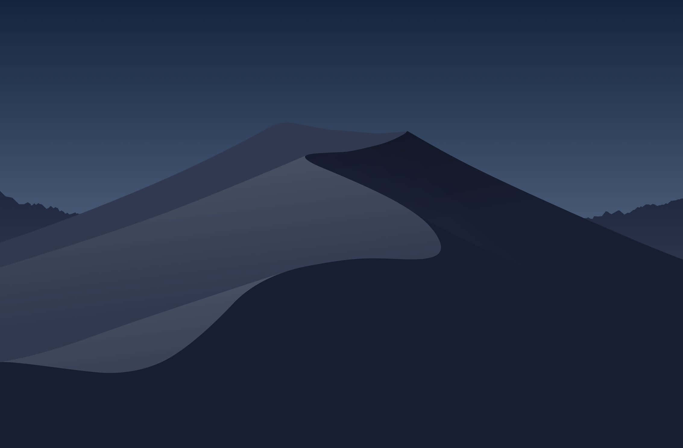 abstract mountain silhouettes, dark background, gradient night sky, Full HD Desktop Wallpaper