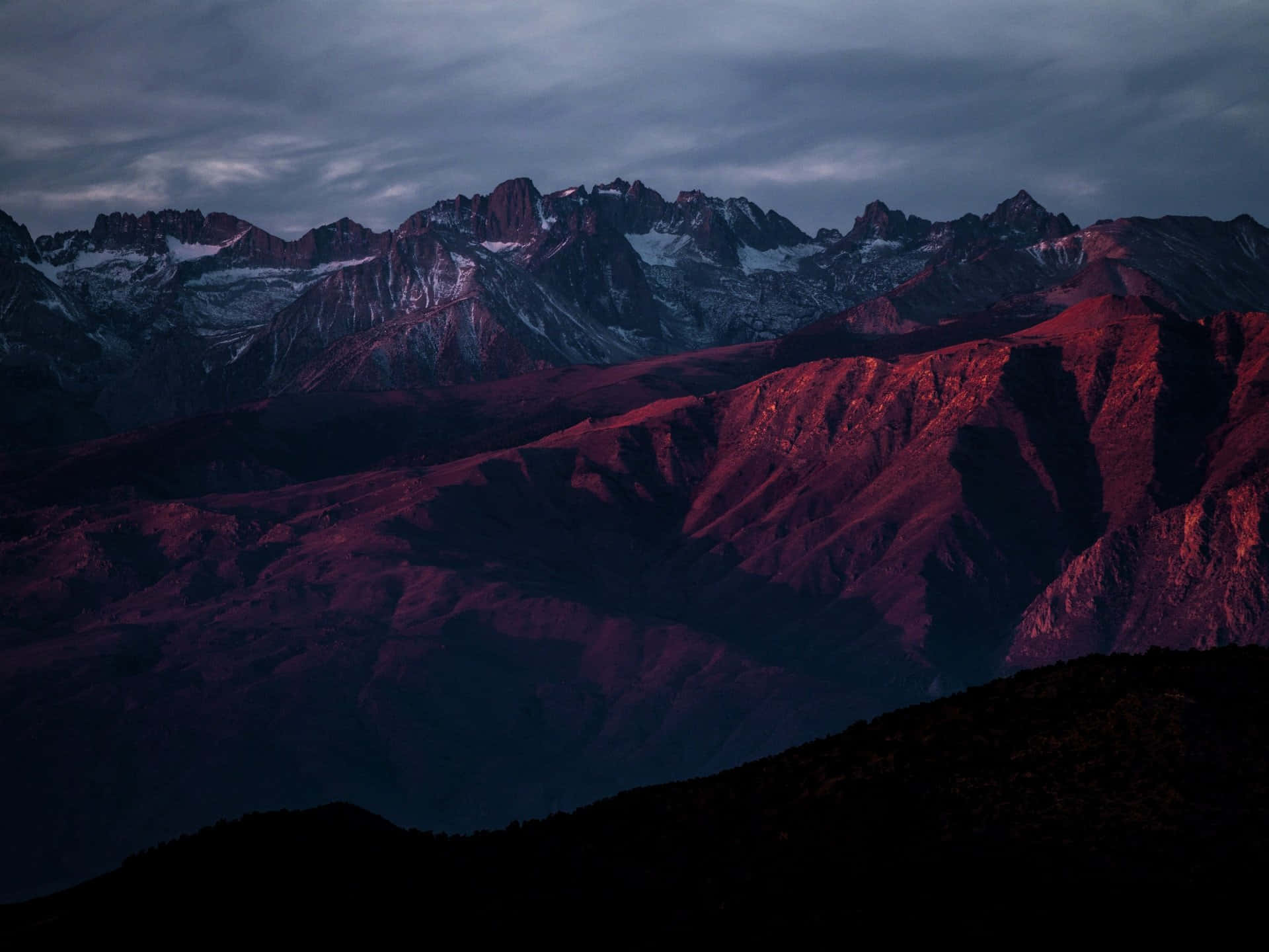 Dark Mountain, Night Sky, mountain range, Full HD Desktop Wallpaper