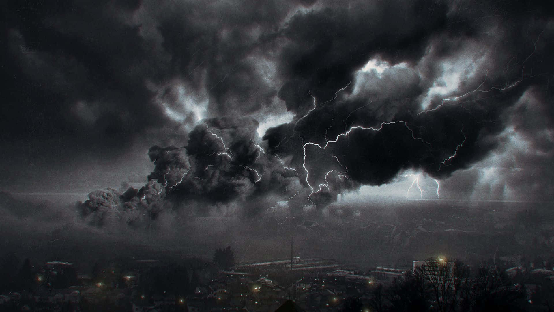 Dark Storm, mountain landscape, storm, Full HD Desktop Wallpaper