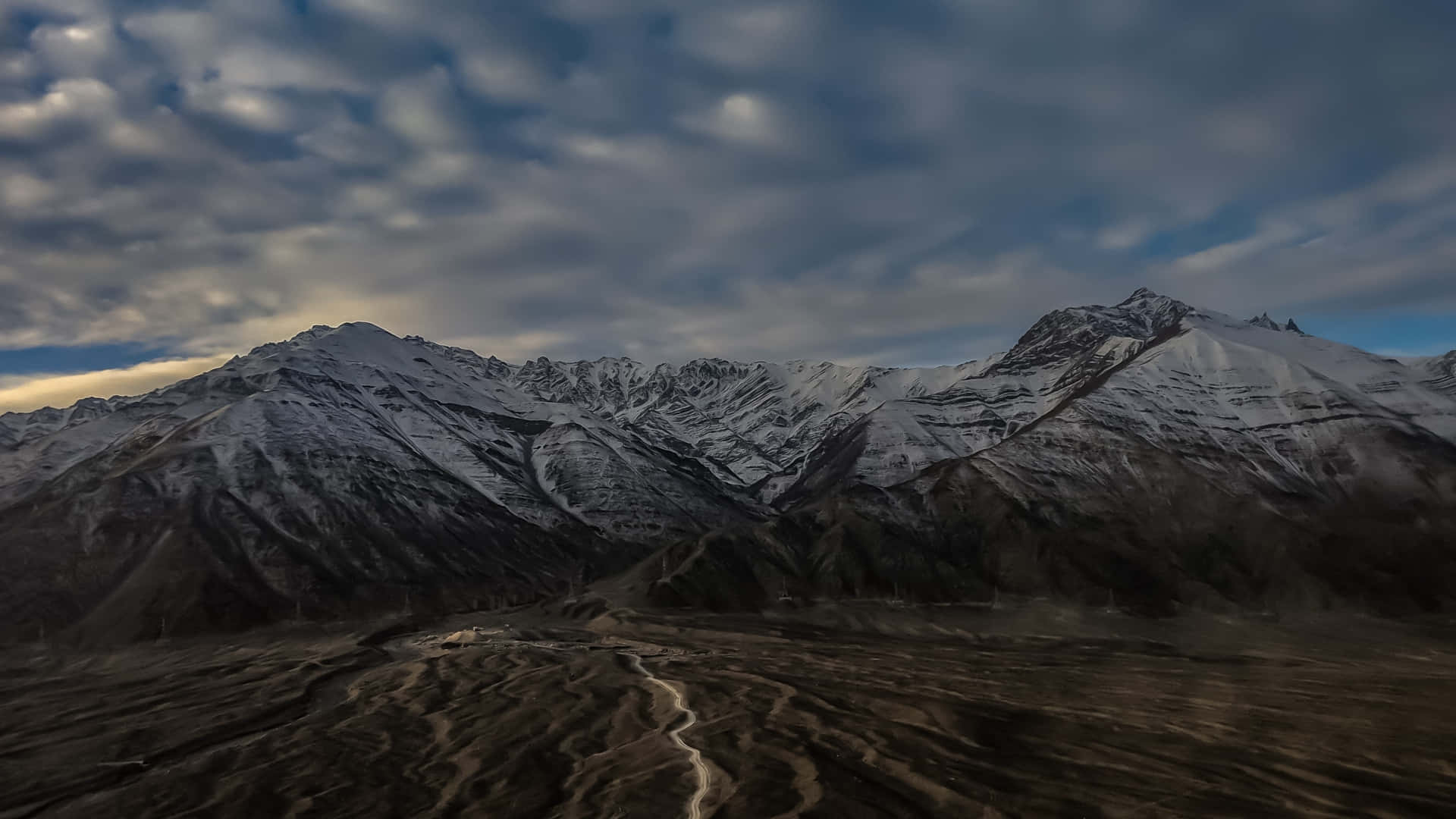 Dark Nature, dirt road, barren valley, Full HD Desktop Wallpaper